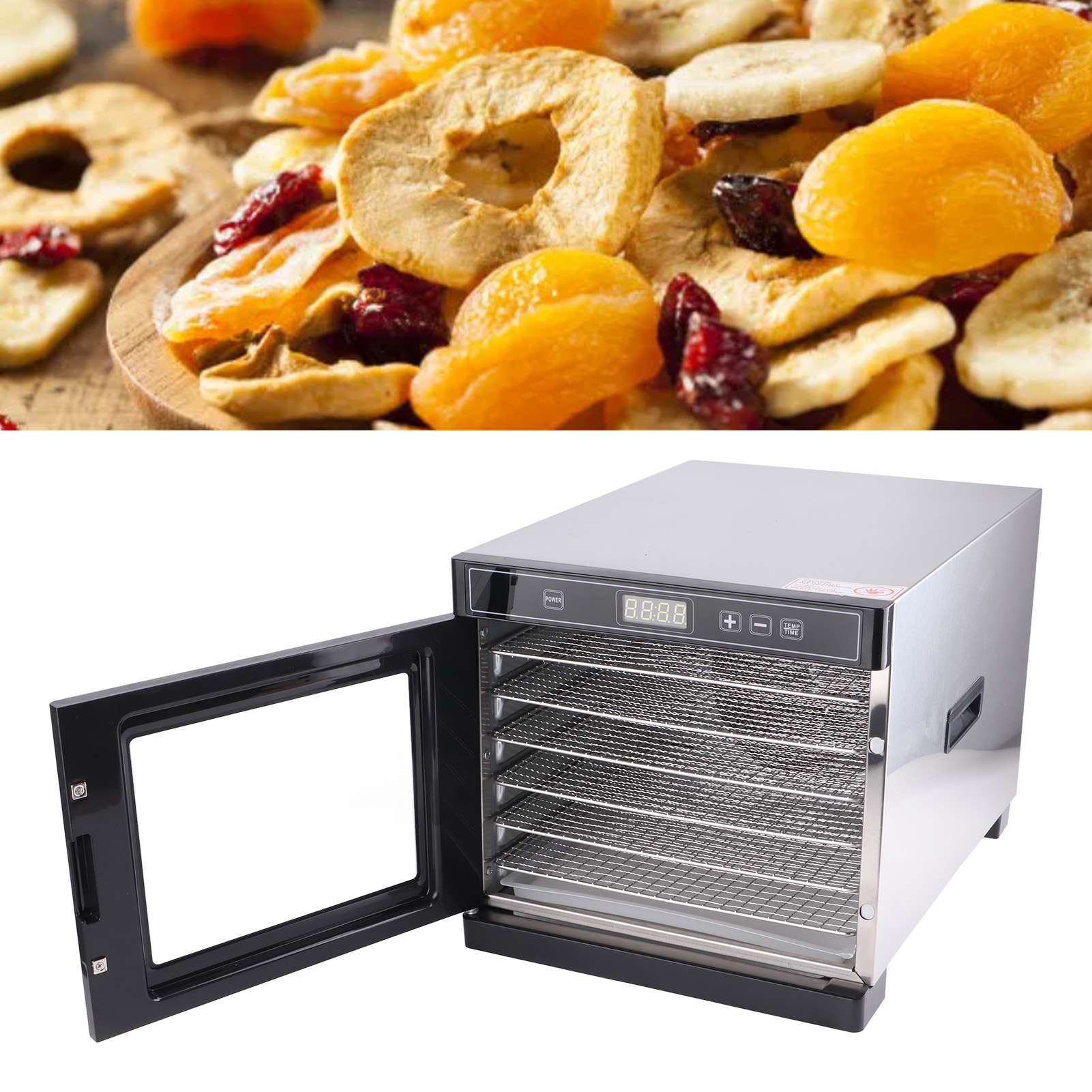 Dickwandiger, Doppelwandiger Dörrautomat Für Obst Und Gemüse Mit Touch-bedienelementen An Der Vorderseite, Gerät Zum Lufttrocknen Und Dörren Für Den Hausgebrauch, Europäischer Standard 220 V