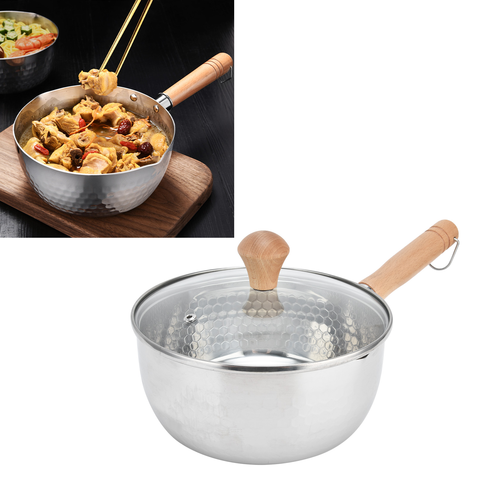 Kleiner Edelstahl-kochtopf Mit Ein-griff-deckel Zum Kochen