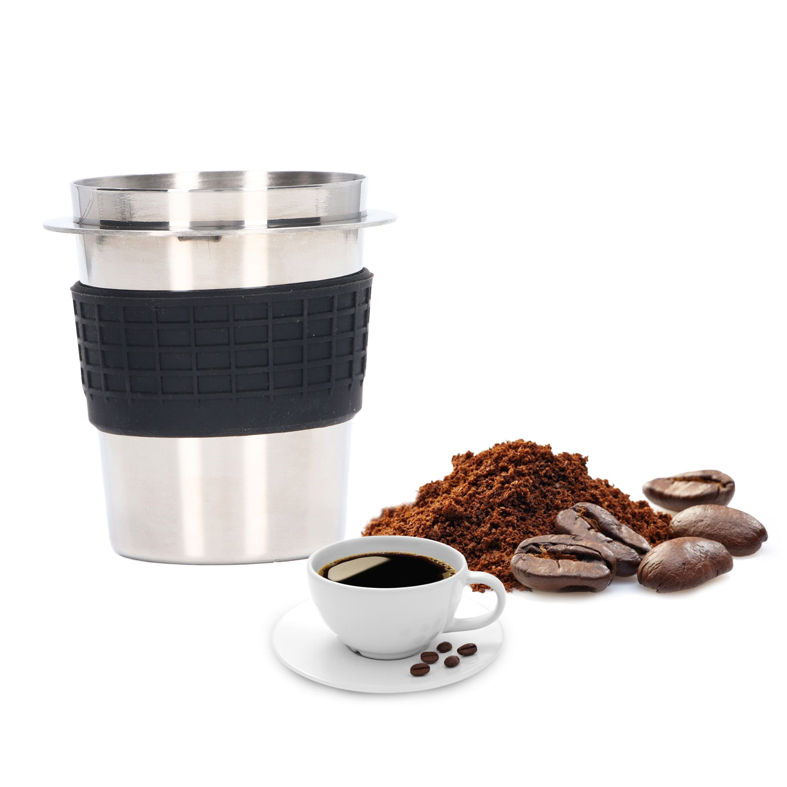 Universeller 58-mm-kaffeepadbehälter Für Espressomaschinen, Edelstahlpad, Aromapad Mit Silikondichtung, Edelstahlfarbe