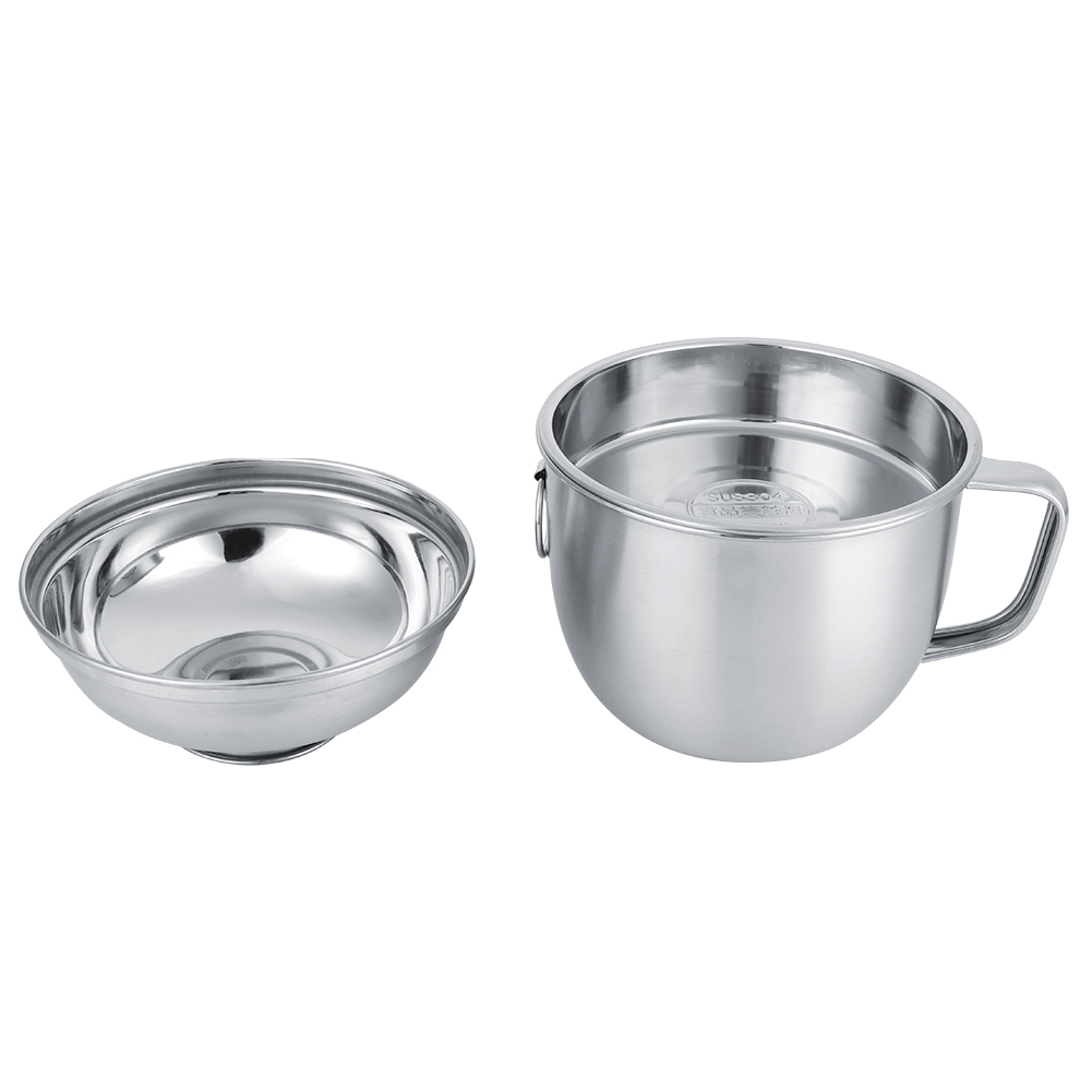 Küchenschüssel Aus Edelstahl 304 Für Nudeln, Suppe, Obst Und Gemüse, Mit Deckel Und Griff