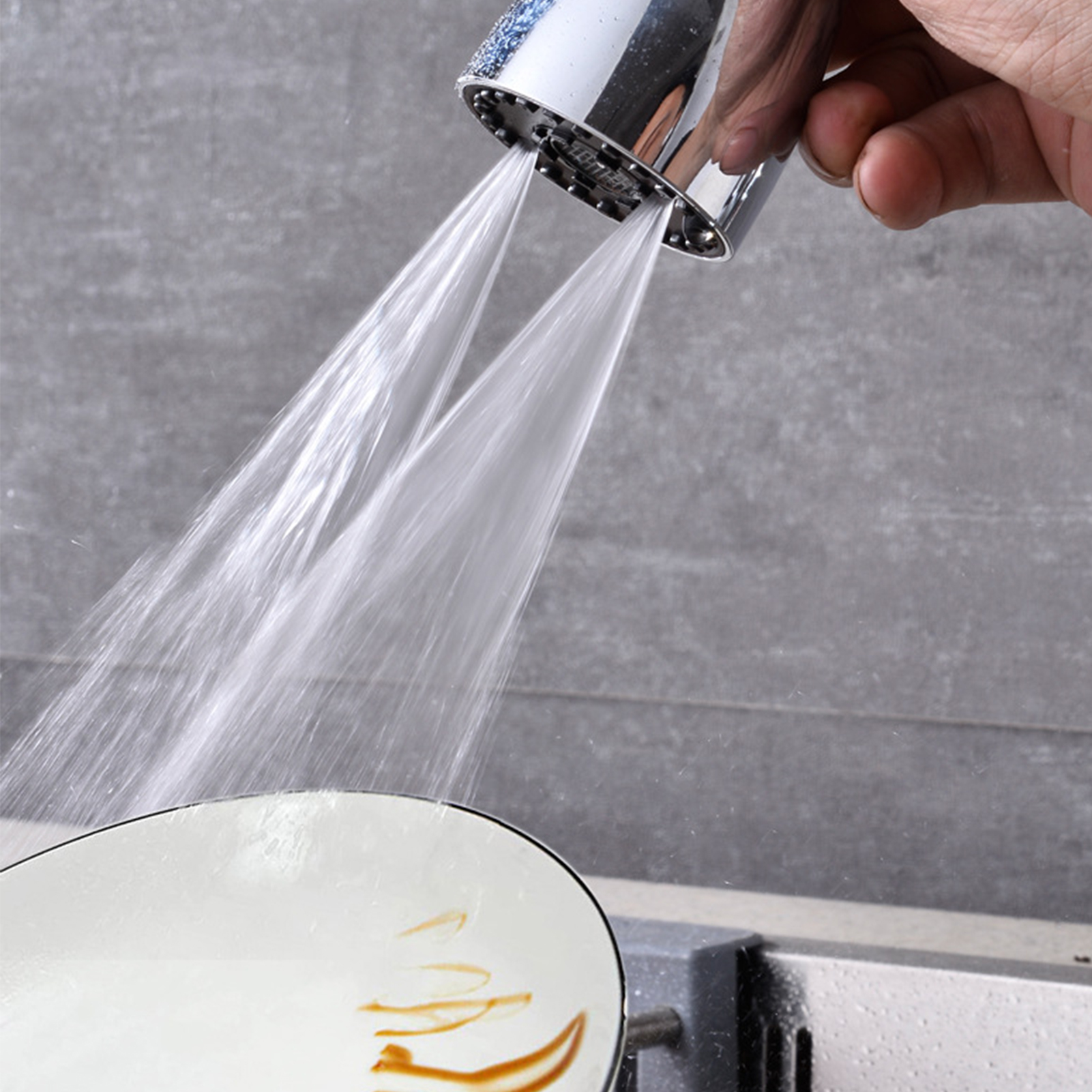 Universeller Verlängerungs-luftsprudler Für Wasserhähne, Multifunktionaler Spritzschutz-duschkopf Für Küchen Und Spülbecken, Drehbarer Ausziehkopf, Universeller Einhebel-duschhahn, Silbernes Modell.