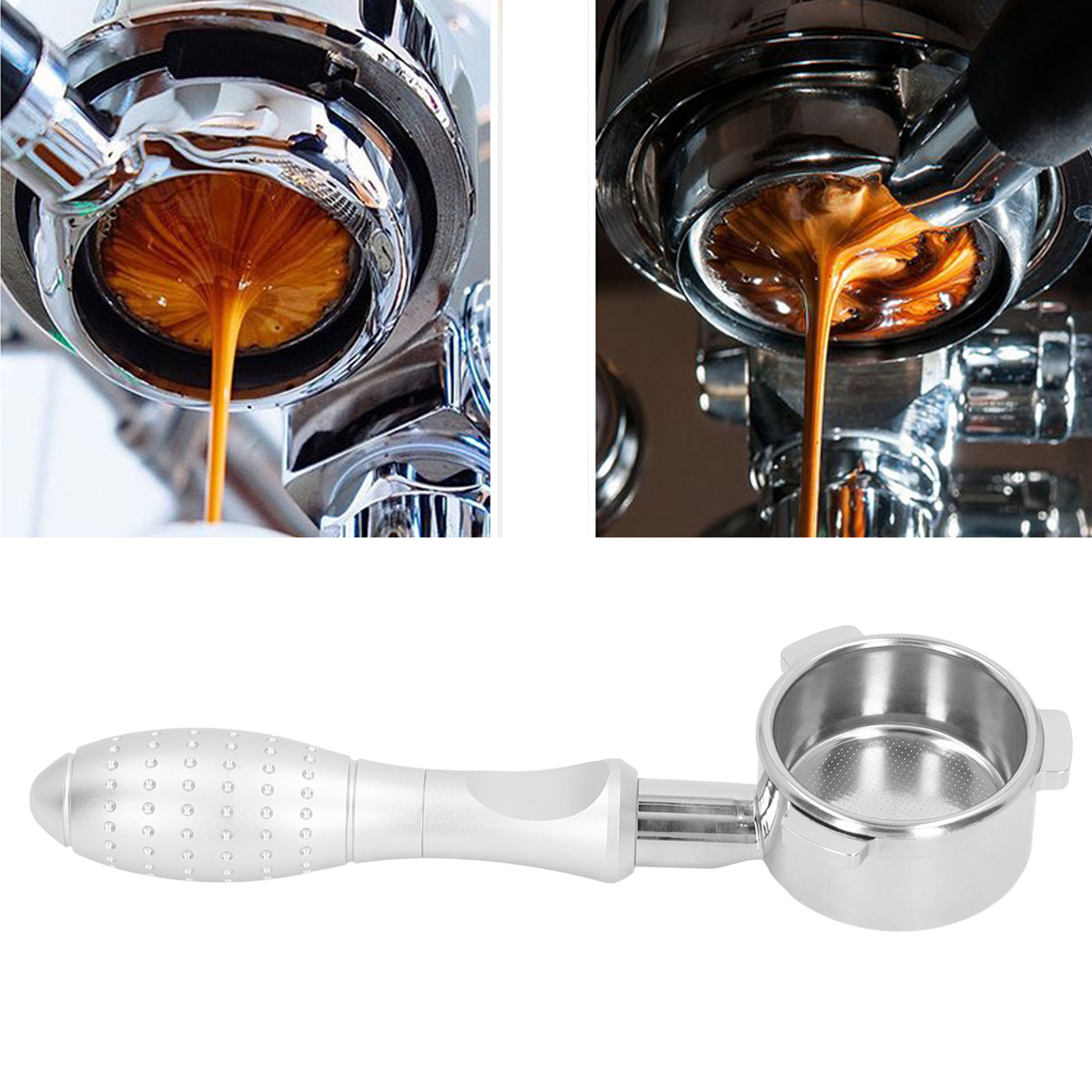 Geeignet Für Breville Series 8 Kaffeemaschinen Mit 54-mm-filterhalter, Drei Griffen, Bodenlosem Filterhalter, Silbernes Modell.
