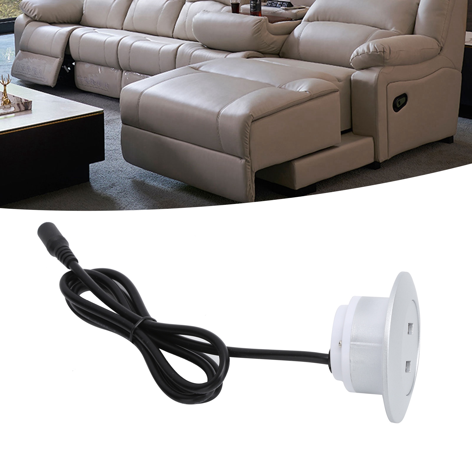 Dual-usb-2.0-ladegerät Für Elektrische Relaxsessel, Sofas Und Andere Möbel, Silberfarben, 100–240 V, Europäischer Stecker