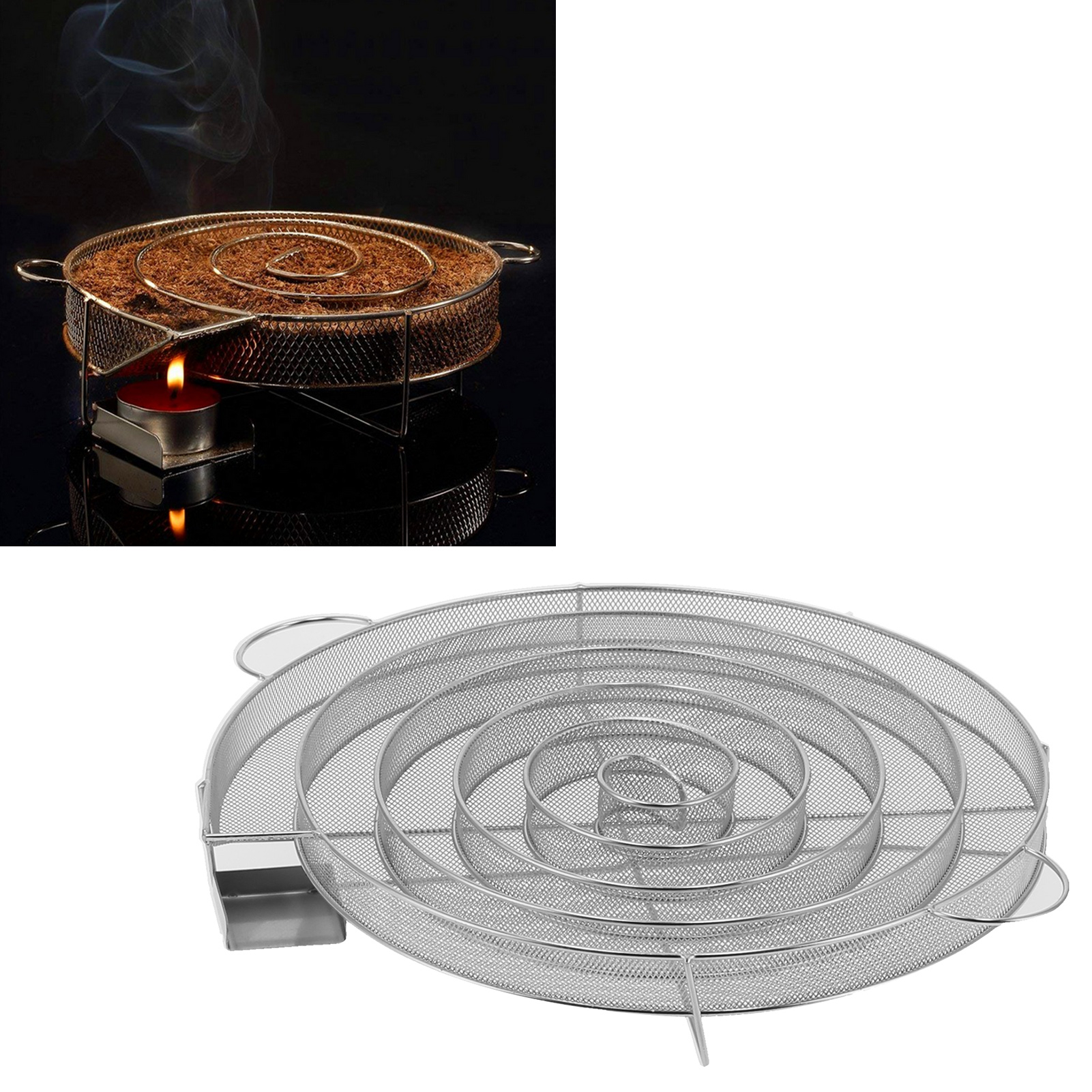 Runder Kaltrauchgenerator, Grillrost, Edelstahl-räucherschale Für Speck Und Geräuchertes Fleisch
