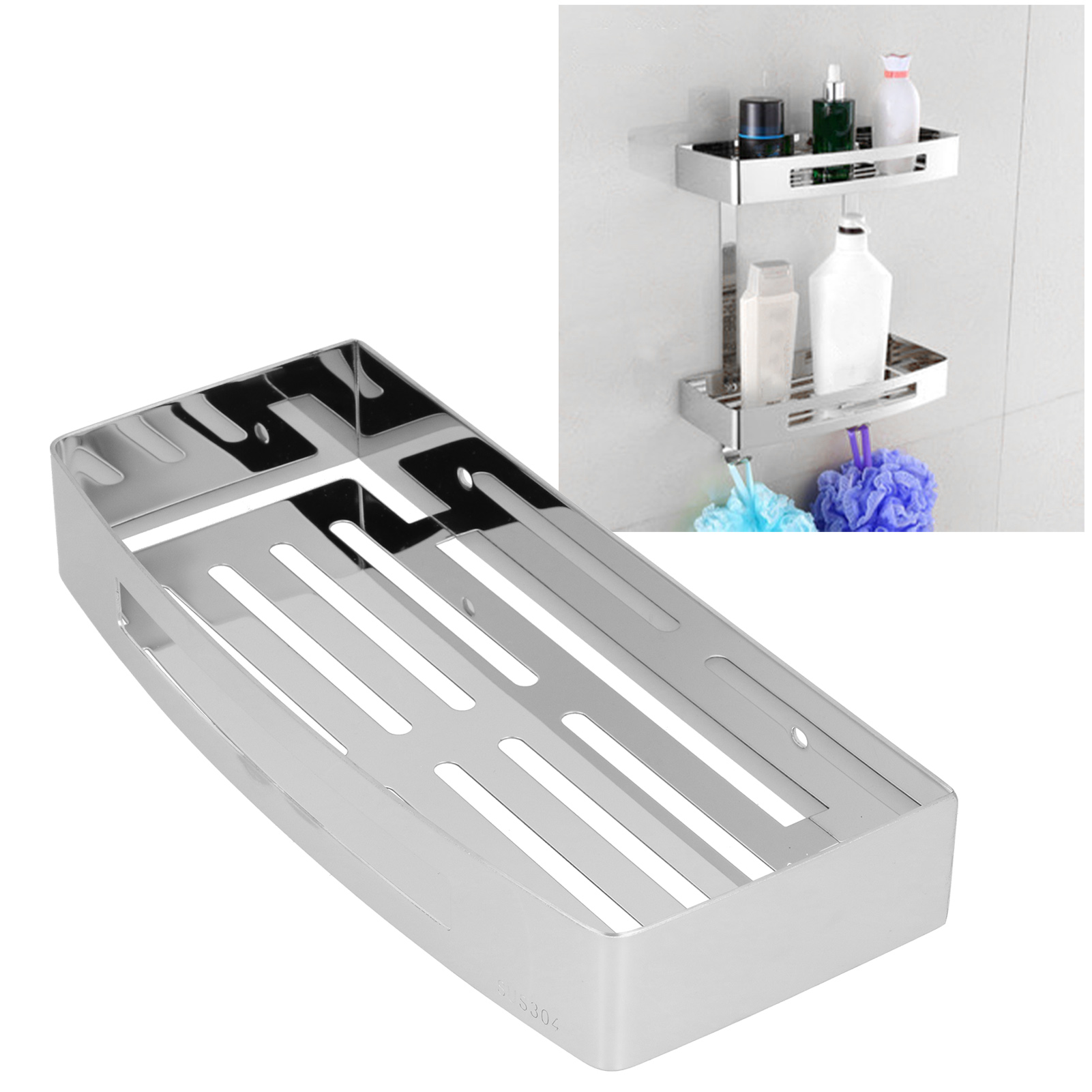 Seifenschale Aus Edelstahl 304, Wandmontierter Schwammhalter, Duschablage Mit Abfluss, Wc-ablage, Badezimmer Im Studentenwohnheim