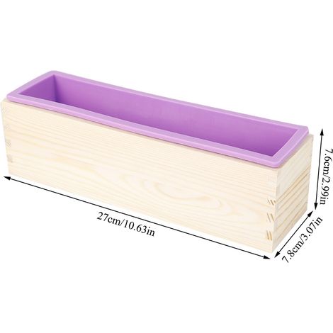Rechteckige Silikon-seifenform, 900 Ml, Diy-werkzeug Zum Backen Von Kuchen, Glasuren Und Pralinen (lila)