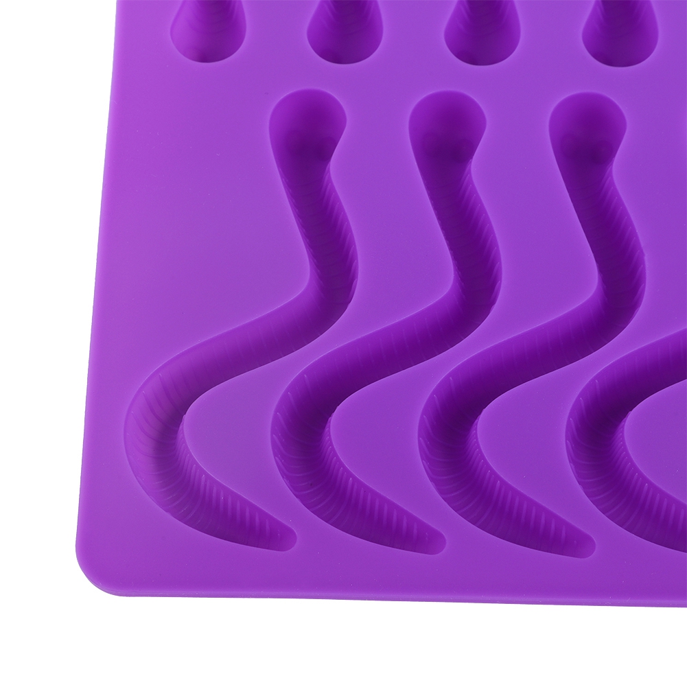 Silikonform Mit 20 Fächern Für Wurmförmige Gummibärchen, Mit Pipette