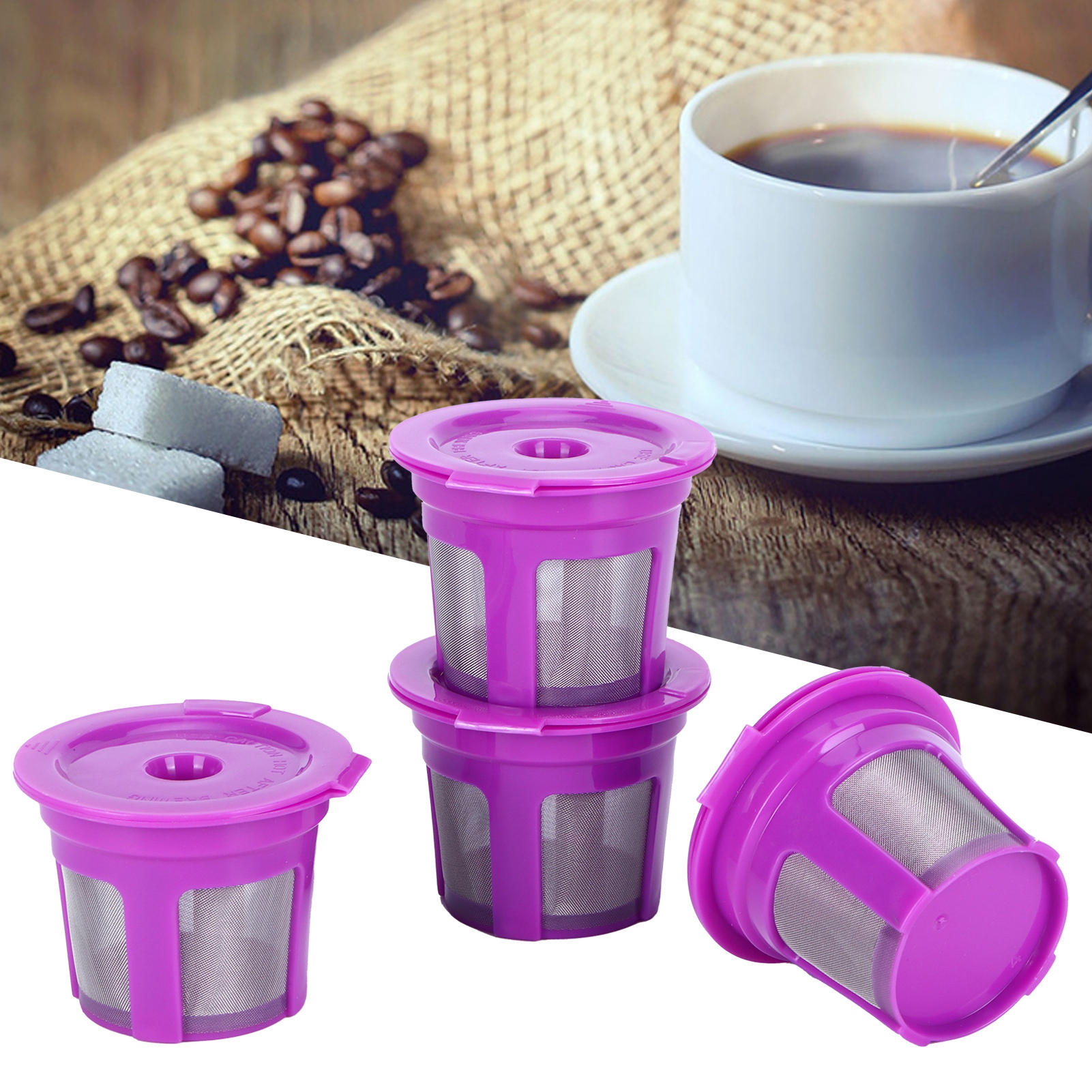 1,06-teiliges Set Inklusive Kaffeepadbürste Und Löffel, Wiederverwendbarem Filter Und Kaffeetasse Für Keurig 2.0.