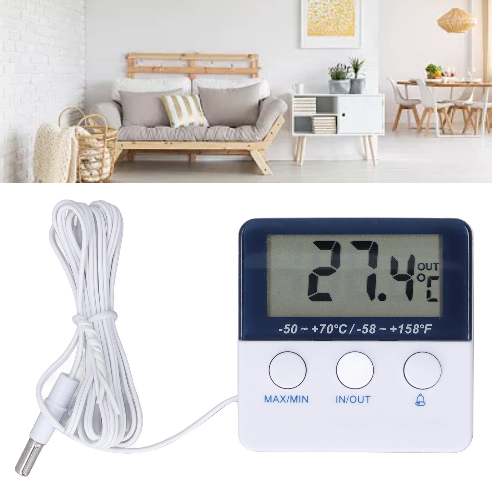 Elektronisches Heimthermometer Th022 Für Den Innen- Und Außenbereich, Hohe Präzision, Alarm Bei Hohen Und Niedrigen Temperaturen, Temperatur- Und Feuchtigkeitsmessung