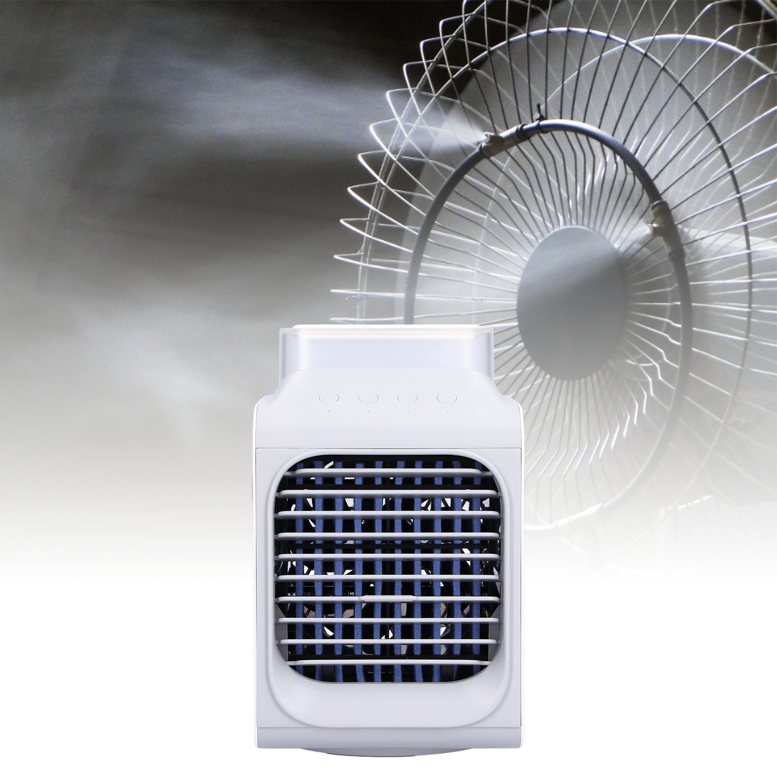 Tragbarer Ventilator Mit 350 Ml Fassungsvermögen, 90° Oszillierendem Kopf, Usb-ladefunktion Und Sprühfunktion.
