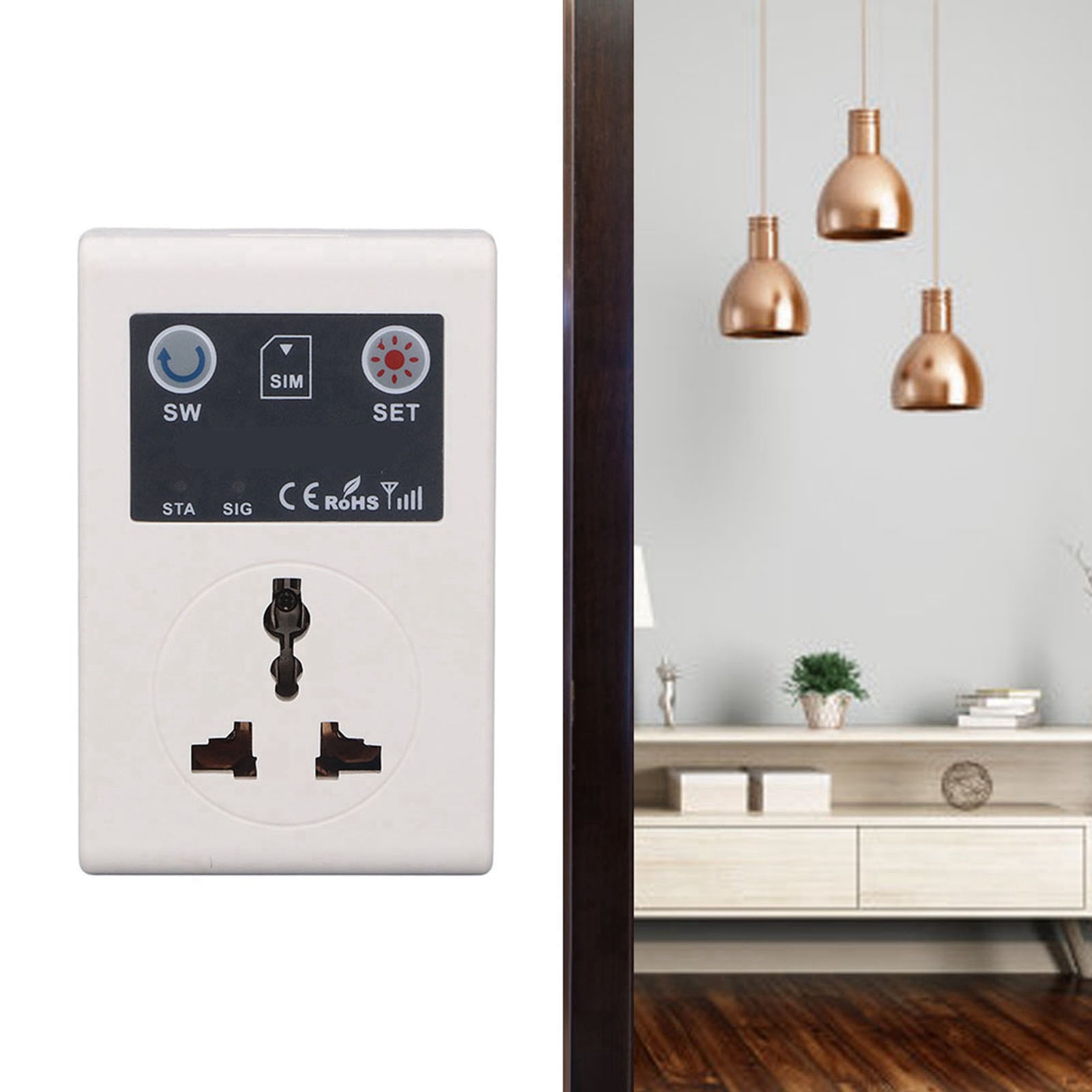 Europäische Standard-gsm-netzsteckdose 110-220 V 10 A Mit Drahtloser Fernbedienung Für Mobiltelefon Und Intelligentem Schalter.