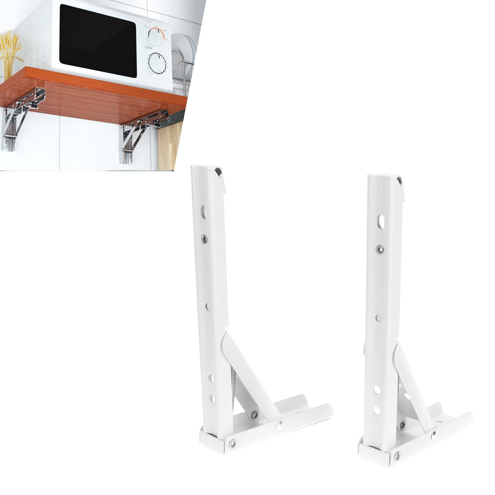 Set Aus 2 Klappbaren Regalträgern Aus Kaltgewalztem Stahl Zur Wandmontage Mit Dicker Federunterstützung