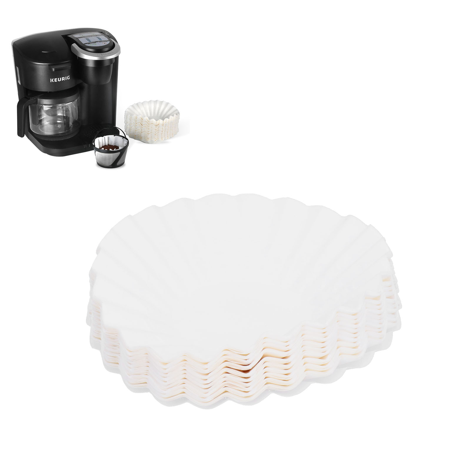 100 Papierkaffeefilter Für Manuelle Filterkaffeemaschinen, Kompatibel Mit Keurig K-duo Essentials Maschinen