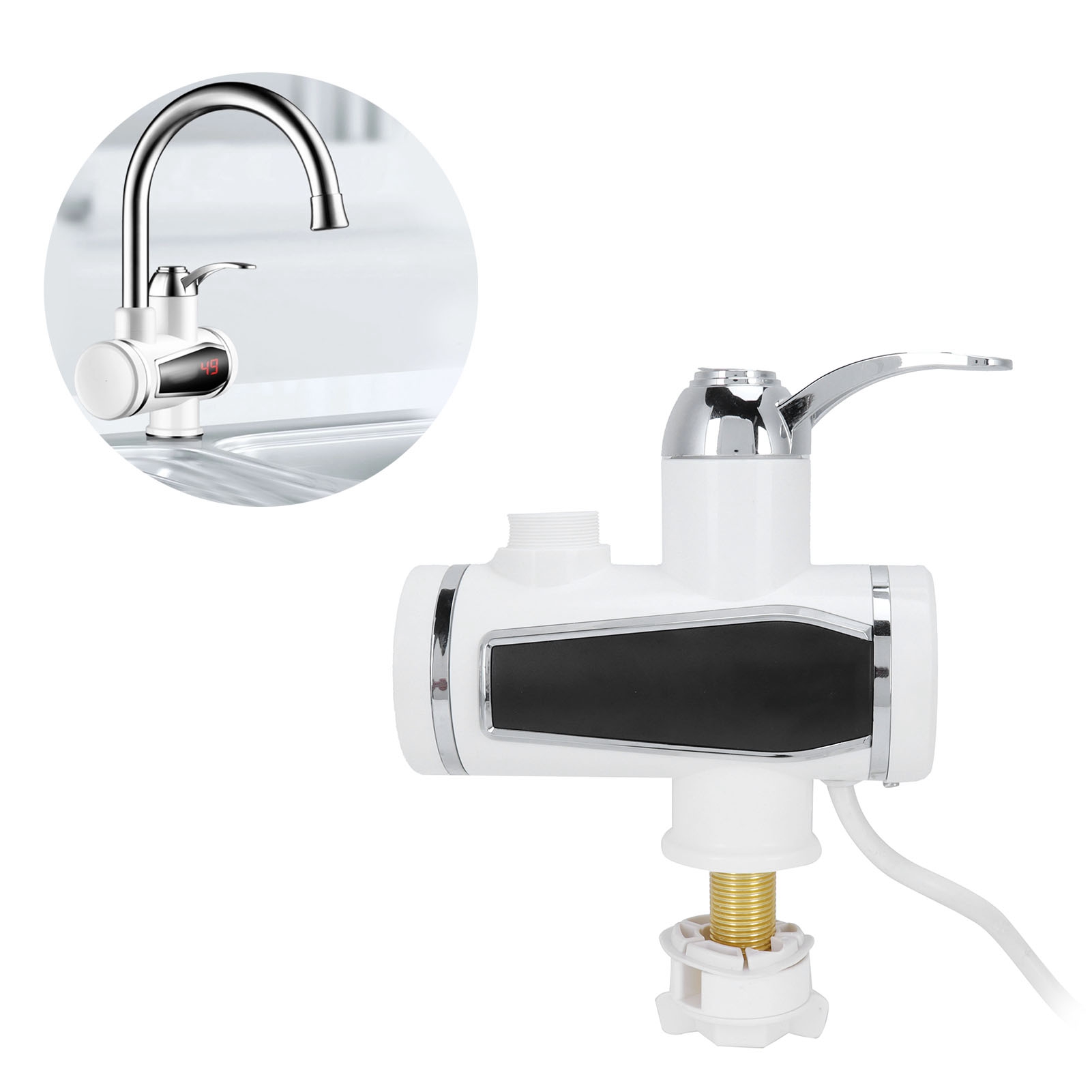 Elektrischer Durchlauferhitzer Für Badewanne G1/2 3000w Mit Wasserhahn Und Duschkopf, Eu-stecker 220v