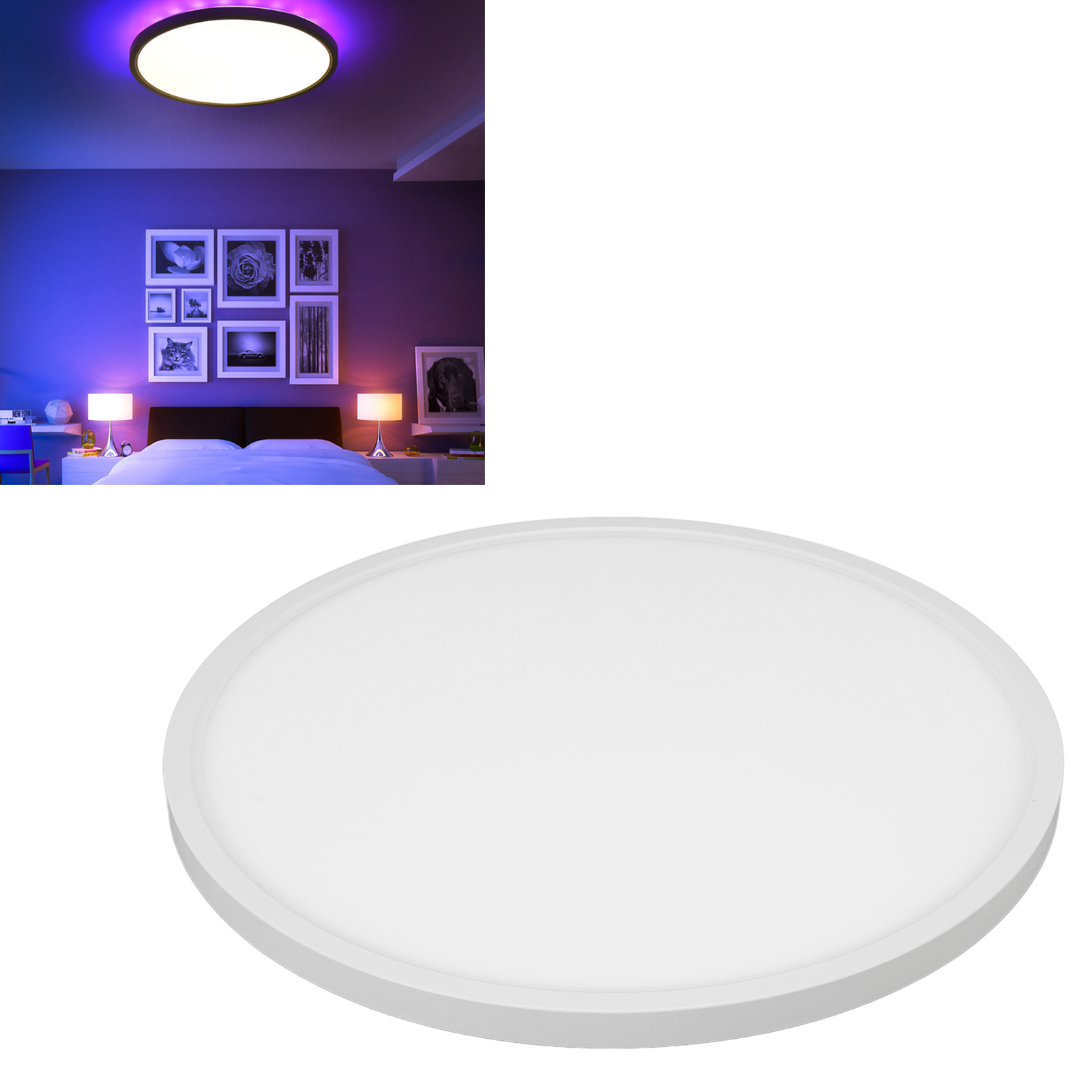 29 Cm (11,4 Zoll) Led-einbau-deckenleuchte, Dimmbar, 3 Rgb-beleuchtungsmodi, Wasserdicht, Rund, Für Schlafzimmer, 110-240 V.