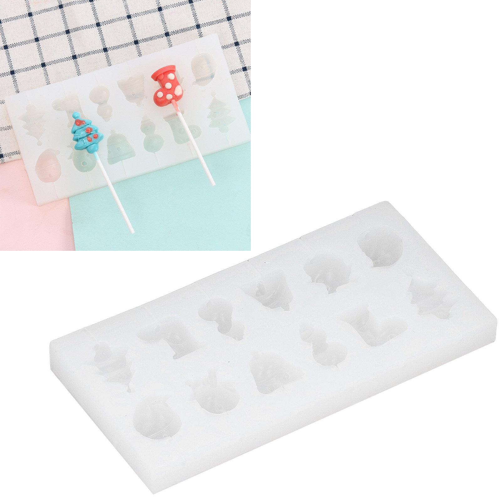 Silikonform Für Bären-lollis, Weihnachtsbaumform, Diverse Bonbonformen, Schokoladendekorationsformen 50-1296 Serie „weiße Weihnachten