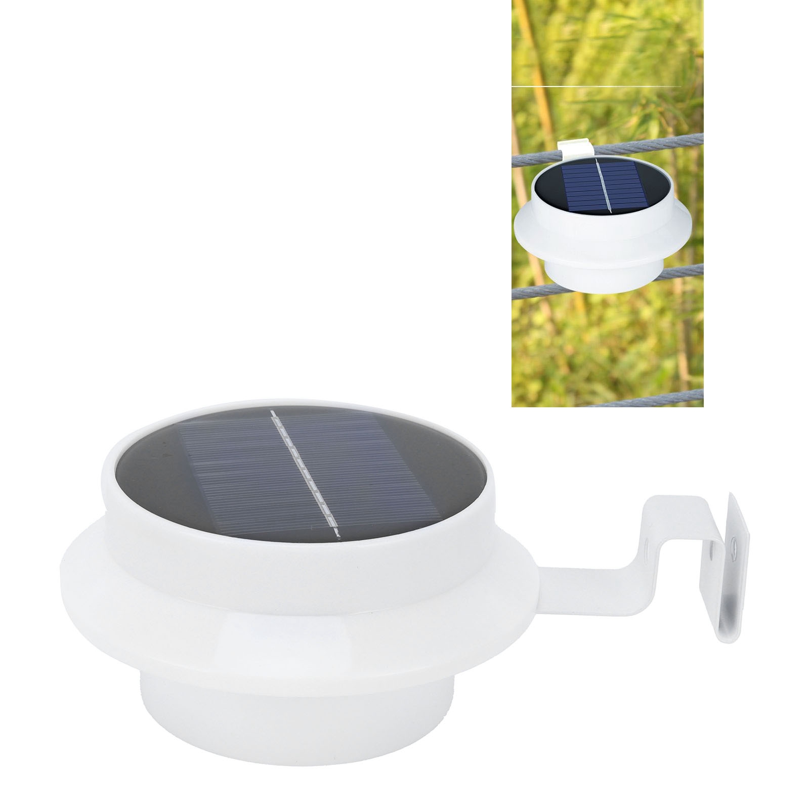 Wasserdichte 13-led-solar-außenleuchte Für Zäune Und Dachrinnen, Gartenbeleuchtung, Weißes Licht