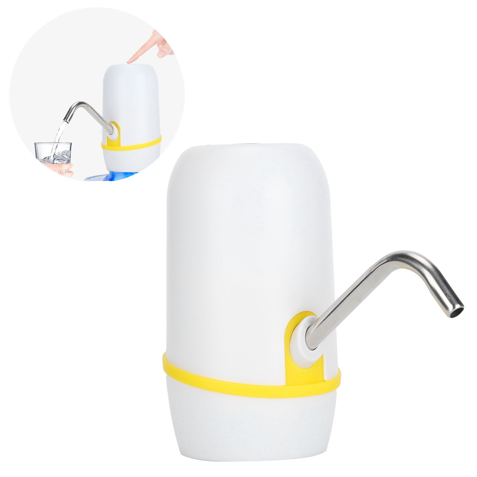 Universelle Elektrische Wasserpumpe Für Flaschen, Usb-aufladbar, Automatischer Tragbarer Wasserspender, Weiß