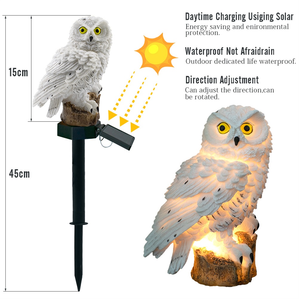 Wasserdichte, Eulenförmige Solar-led-gartenleuchten Für Die Landschaftsbeleuchtung, Rasenflächen, Zäune, Gehwege, Terrassen Und Gartendekorationen.