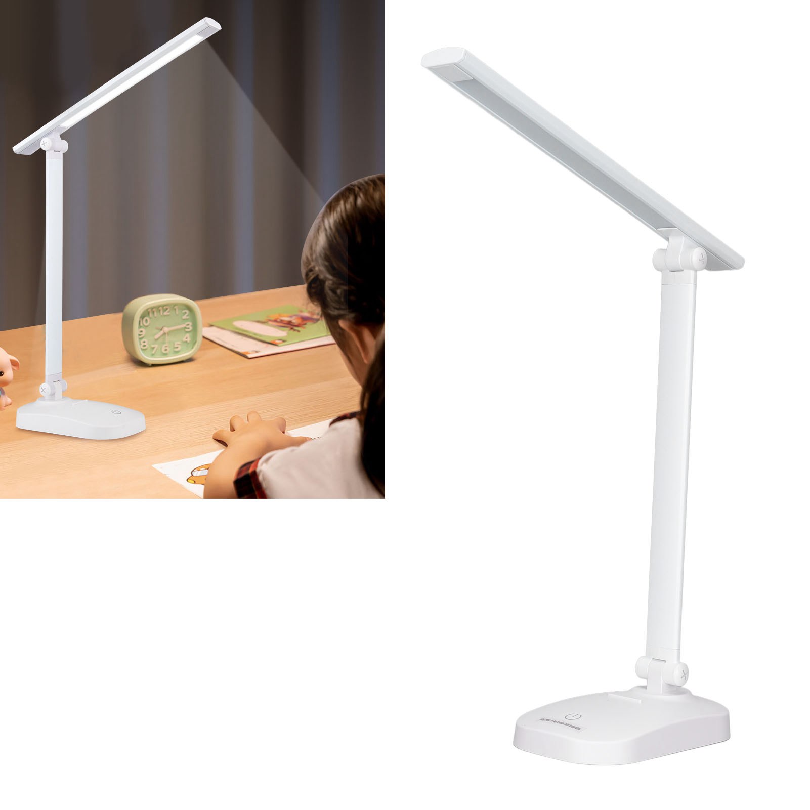 Faltbare Led-schreibtischlampe, Usb-aufladbar, Mit Einstellbarer Helligkeit Und Farbe, 3 Farben, Schreibtischlampe Zum Lernen/lesen Im Studentenwohnheim, Nachttischlampe Für Schlafzimmer.