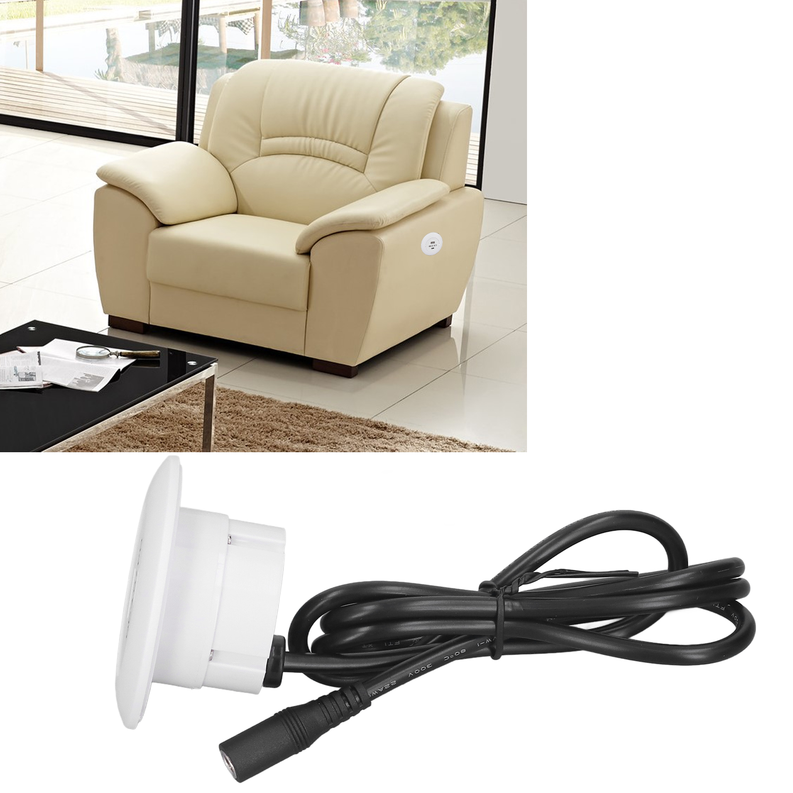 Qc3.0 Schnellladestation Für Mobiltelefone, Mit Integriertem Runden Ladeanschluss, 12-30v, 30w, Weiß.
