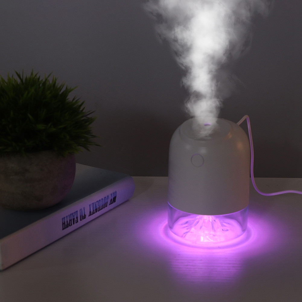 Mini-usb-tischluftbefeuchter Mit Timer, Luftreiniger Für Auto Oder Büro, Zerstäuber Mit Led-leuchten (weiß)