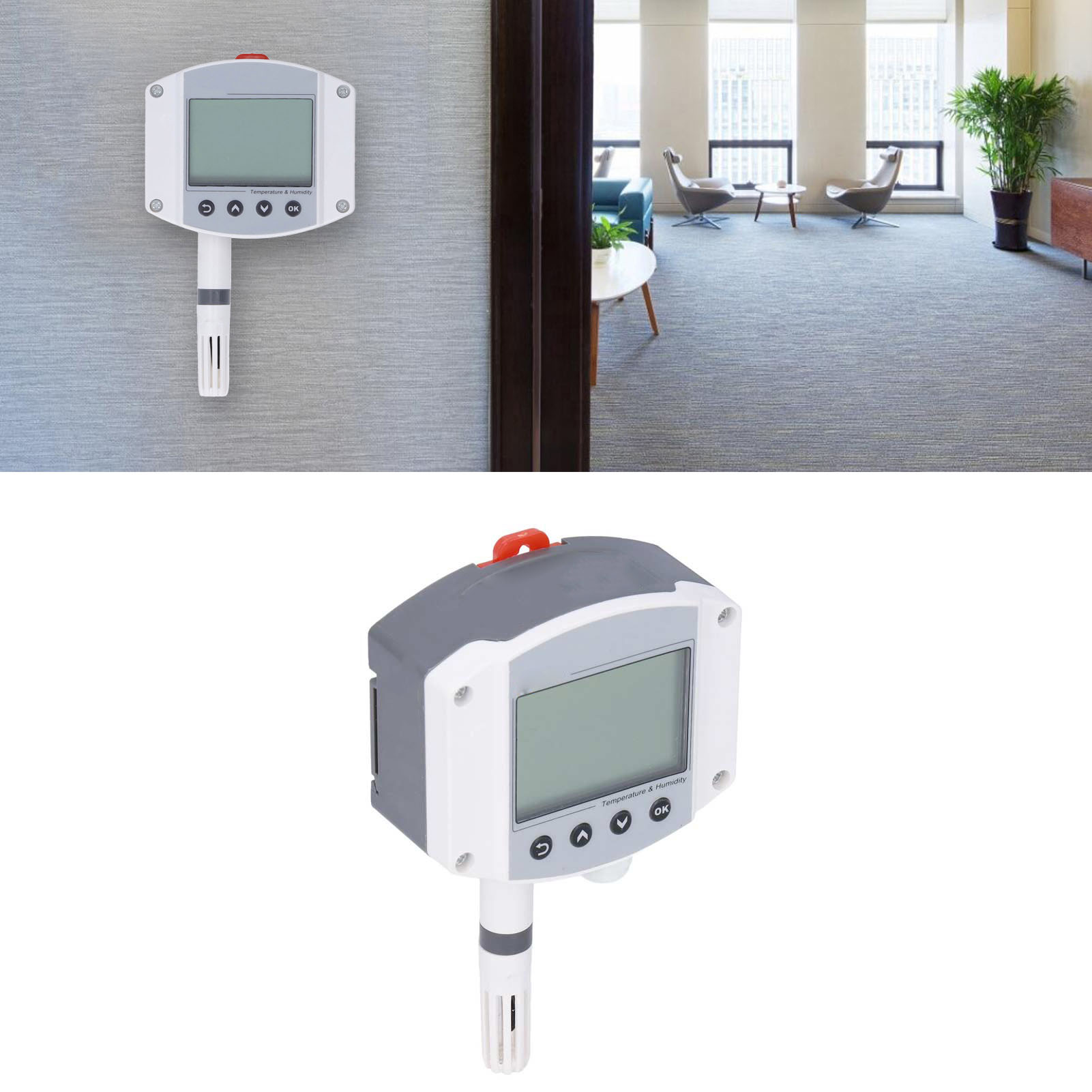 Wandmontierter Temperatur- Und Feuchtigkeitstransmitter Mit Lcd-anzeige, 420 Ma Analoger Temperatur- Und Feuchtigkeitssensor