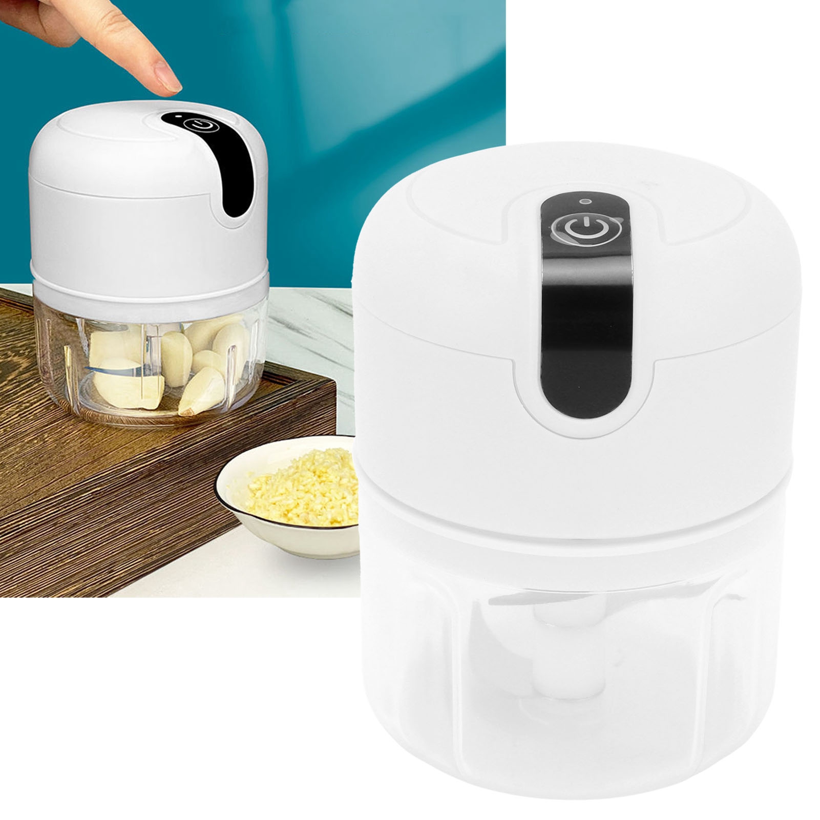 250-ml-knoblauchschneider, Kunststoffbecher, Usb-aufladbar, 1300-mah-akku, Edelstahlklinge, Mini-knoblauchschneider Mit Sicherheitsdeckel Für Nüsse, Ingwer, Knoblauch, Zwiebeln Und Gemüse