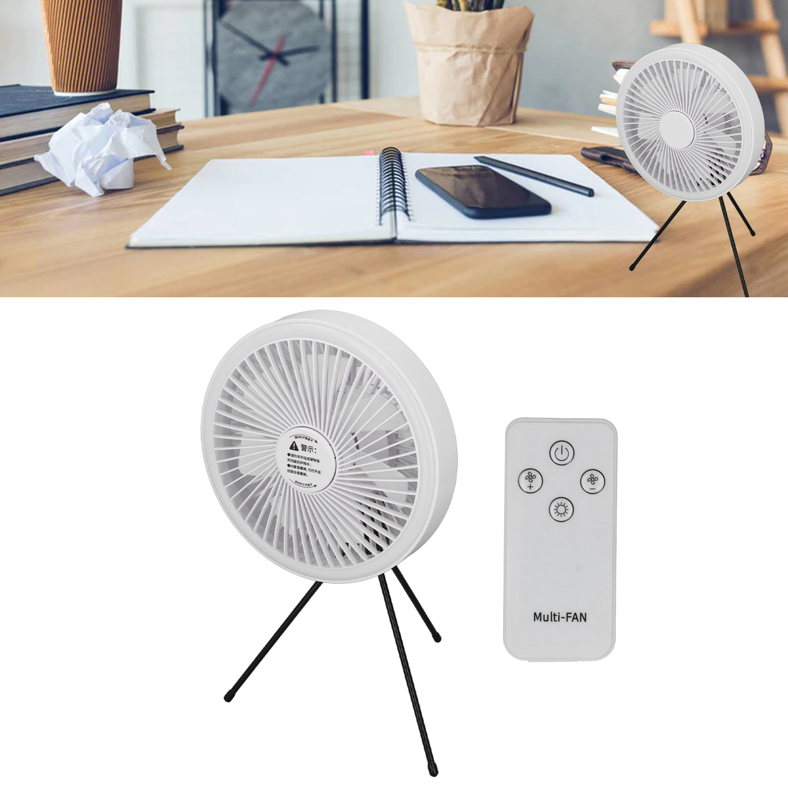 Elektrischer Stativventilator, Campinglampe Für Den Außenbereich, Kleiner Tragbarer Deckenventilator, Usb-ladefunktion.