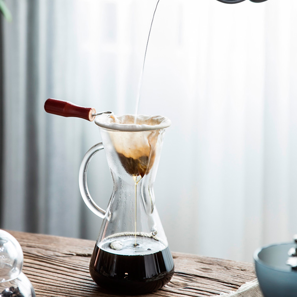 Kaffeefilter Aus Baumwollflanell Mit Holzgriff Und Stofffilterbeutel, 85 Mm Zubehör