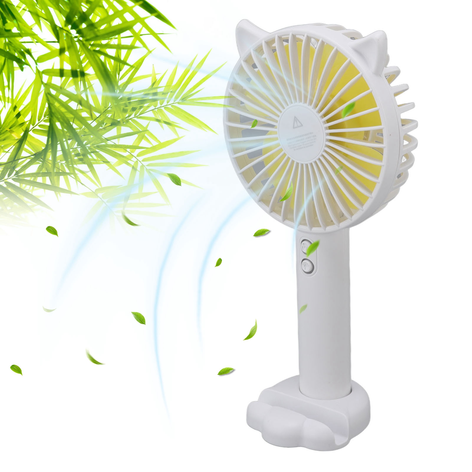 Kleiner, Tragbarer Ventilator, Wiederaufladbar Per Usb, Niedlich Und Kompakt, Ideal Für Studenten, Studentenwohnheime, Büros Und Desktop-computer. Weiß.