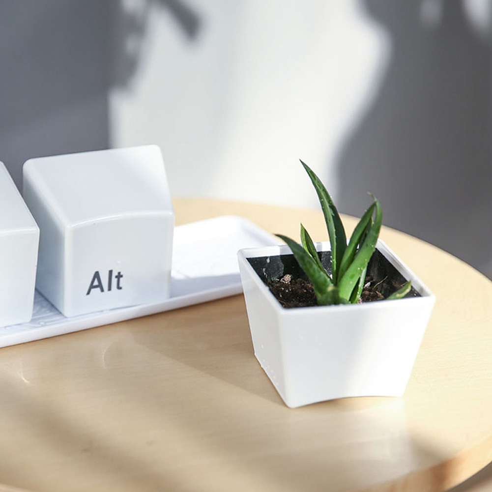 Set Innovativer Wasserbecher In Form Niedlicher Tastaturtasten Mit Tablett, Für Zuhause (weiß).