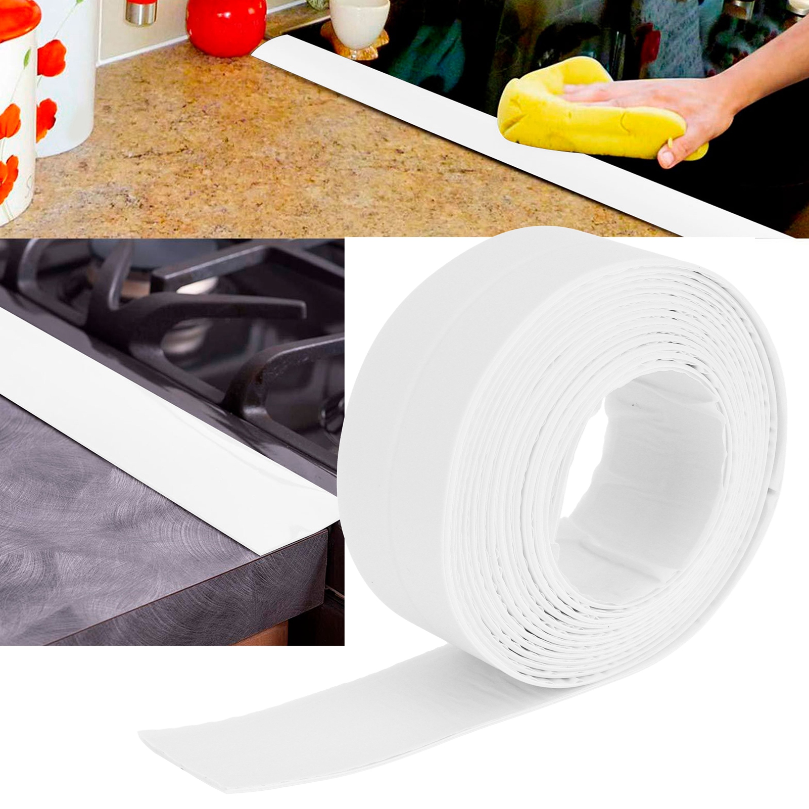 38 Mm Pe-selbstklebender, Wasserdichter Dichtungsstreifen Für Toiletten, Badezimmer Und Wandecken (weiß).