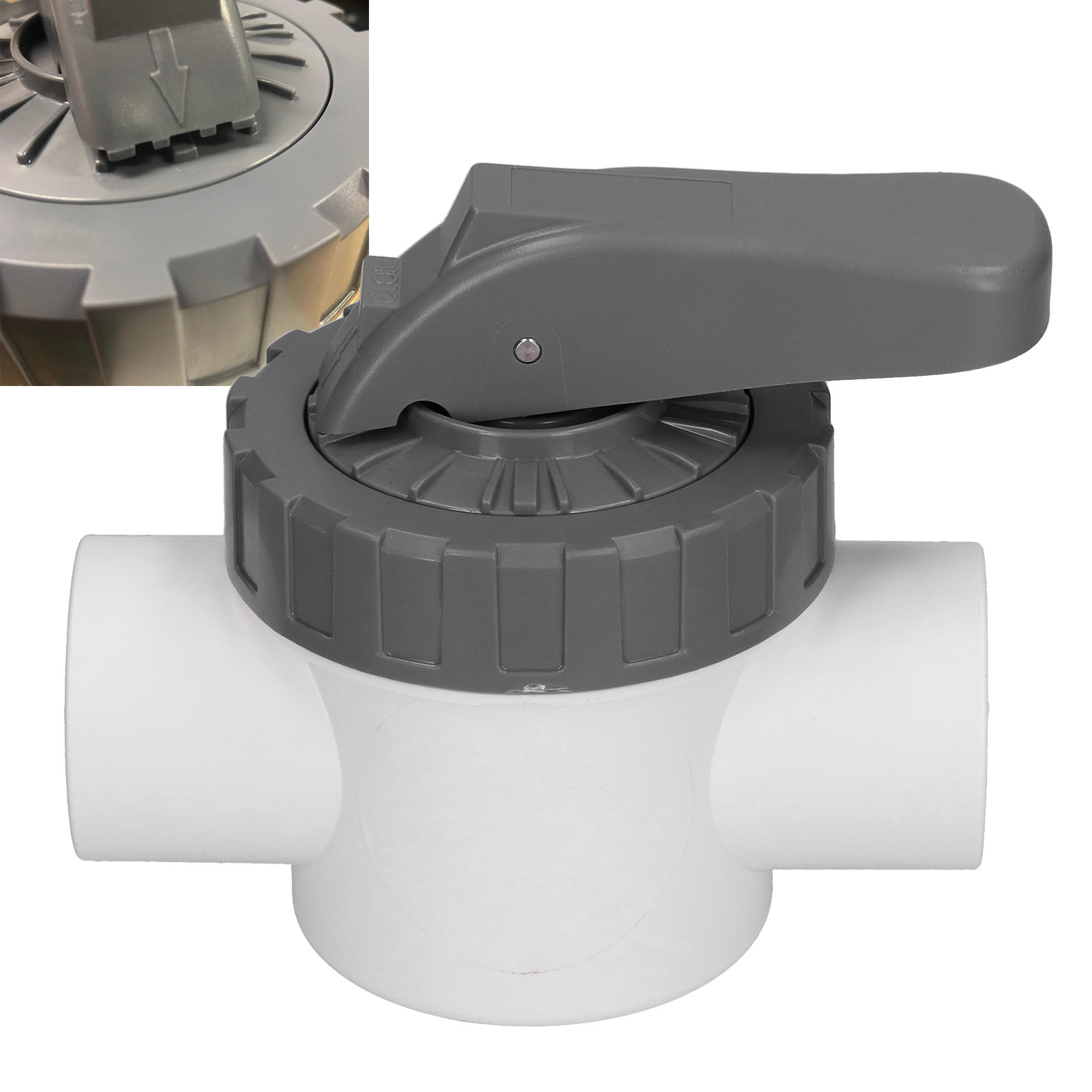 Kugelumlenkventil Für Wasseraufbereitungsanlagen Mit Griff, Schwimmbadzubehör V40-2a