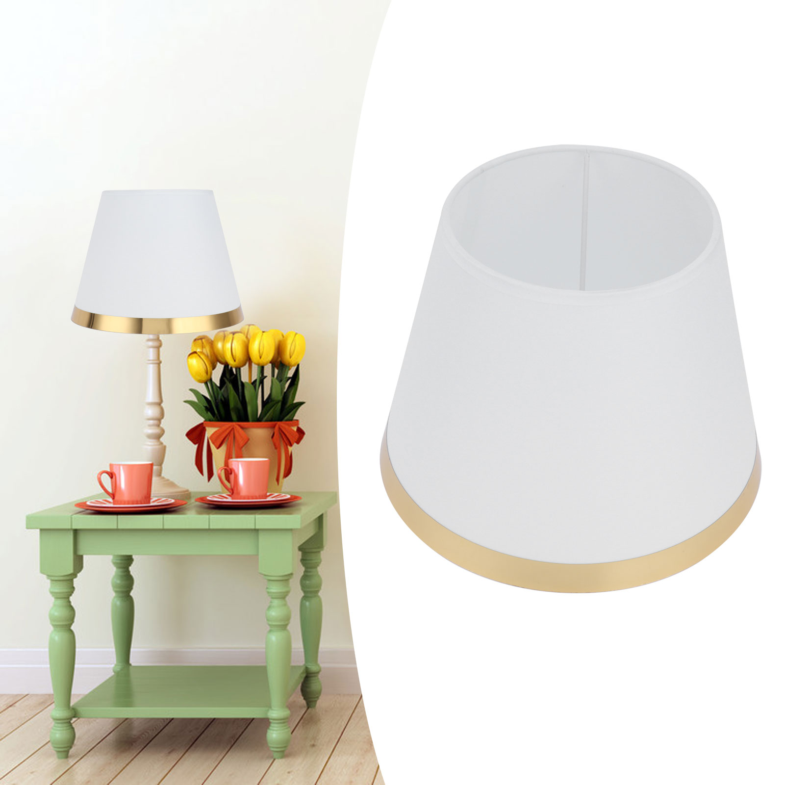 Moderner Lampenschirm Im Europäischen Stil Aus Stoff Für Tisch- Oder Stehlampe E27 - Px129 Weiß