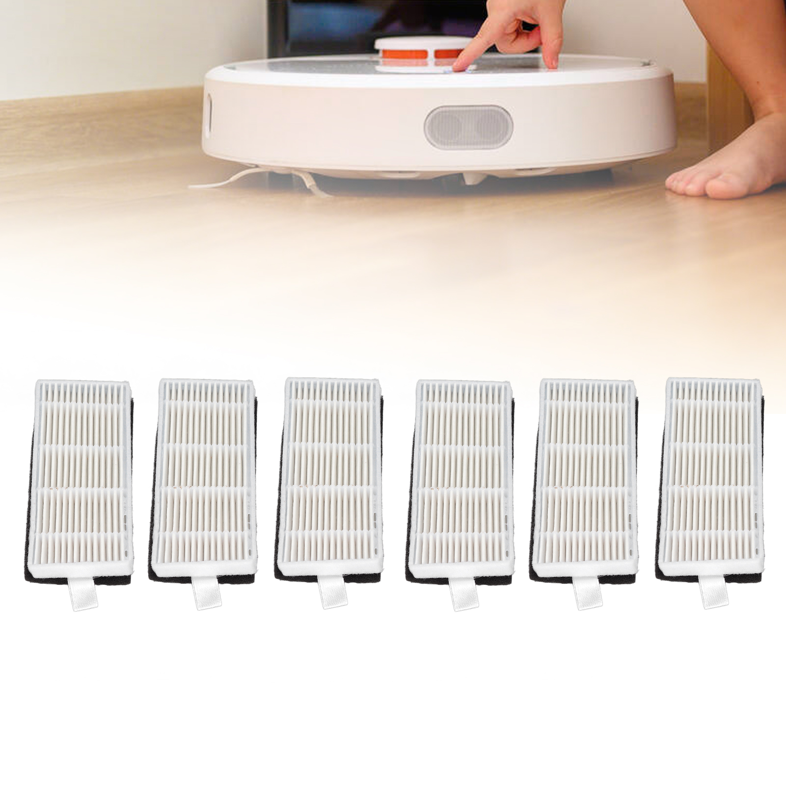 Sechs Sets Aus Filtern, Filterwatte Und Filterkartuschen Für Lydsto R1 Smart-saugroboter Werden Zusammen Verkauft.