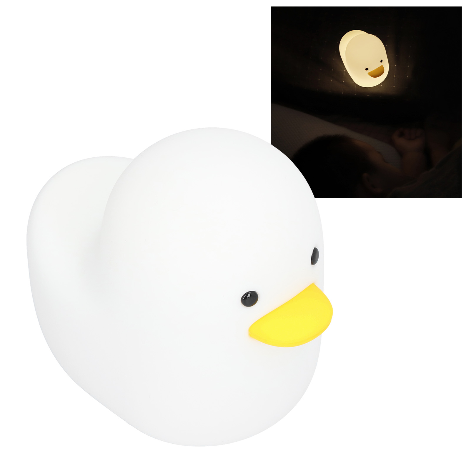 Niedliches, Entenförmiges Nachtlicht, Silikon-usb-nachtlampe Mit Timer Für Zuhause, Nachttisch Oder Wohnzimmer.