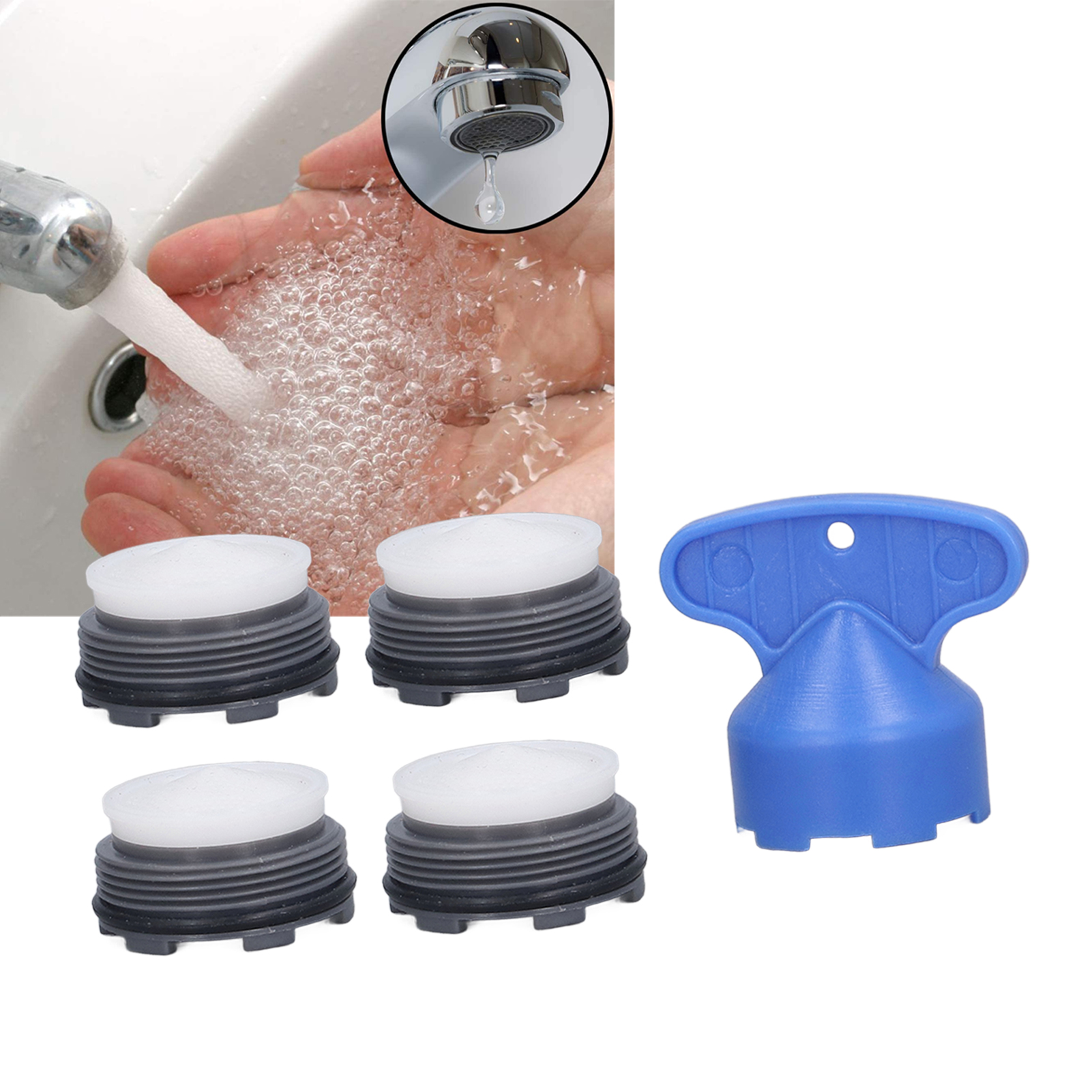 M24-mm-wasserhahn-luftsprudler Mit Schlüssel, Einstecktyp, Geeignet Für Bad Oder Küche, M24-mm-durchmesser, Außengewinde.