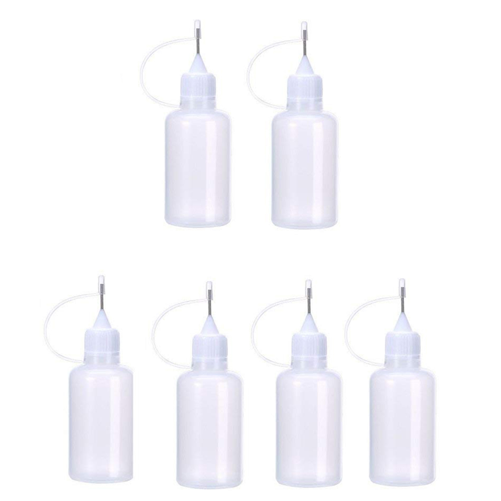 Packung Mit 6 Professionellen Klebstoffflaschen Mit Metallspitze À 30 Ml Für Quilling.