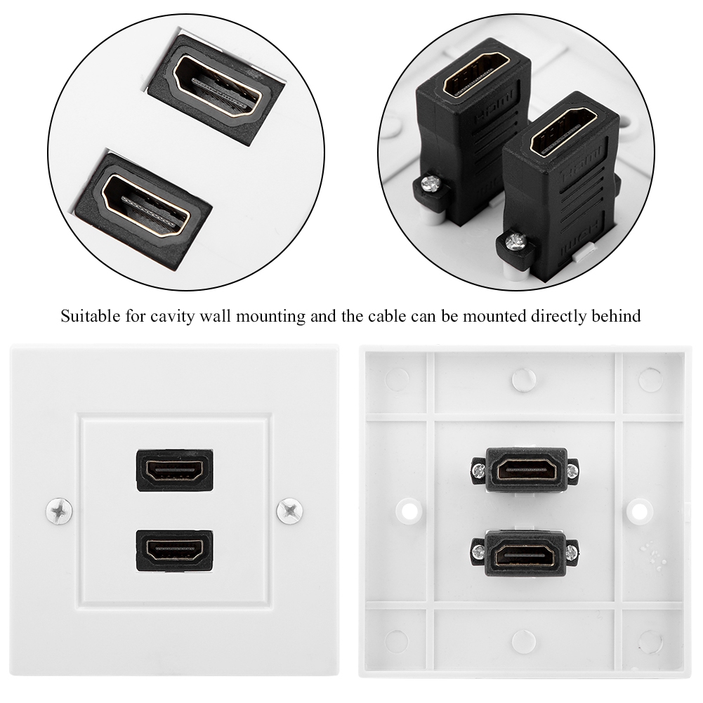 Weißes Wandpanel Mit Zwei Hdmi-anschlüssen Für Hotels, Privathaushalte, Büros, Gebäude (us-standard)