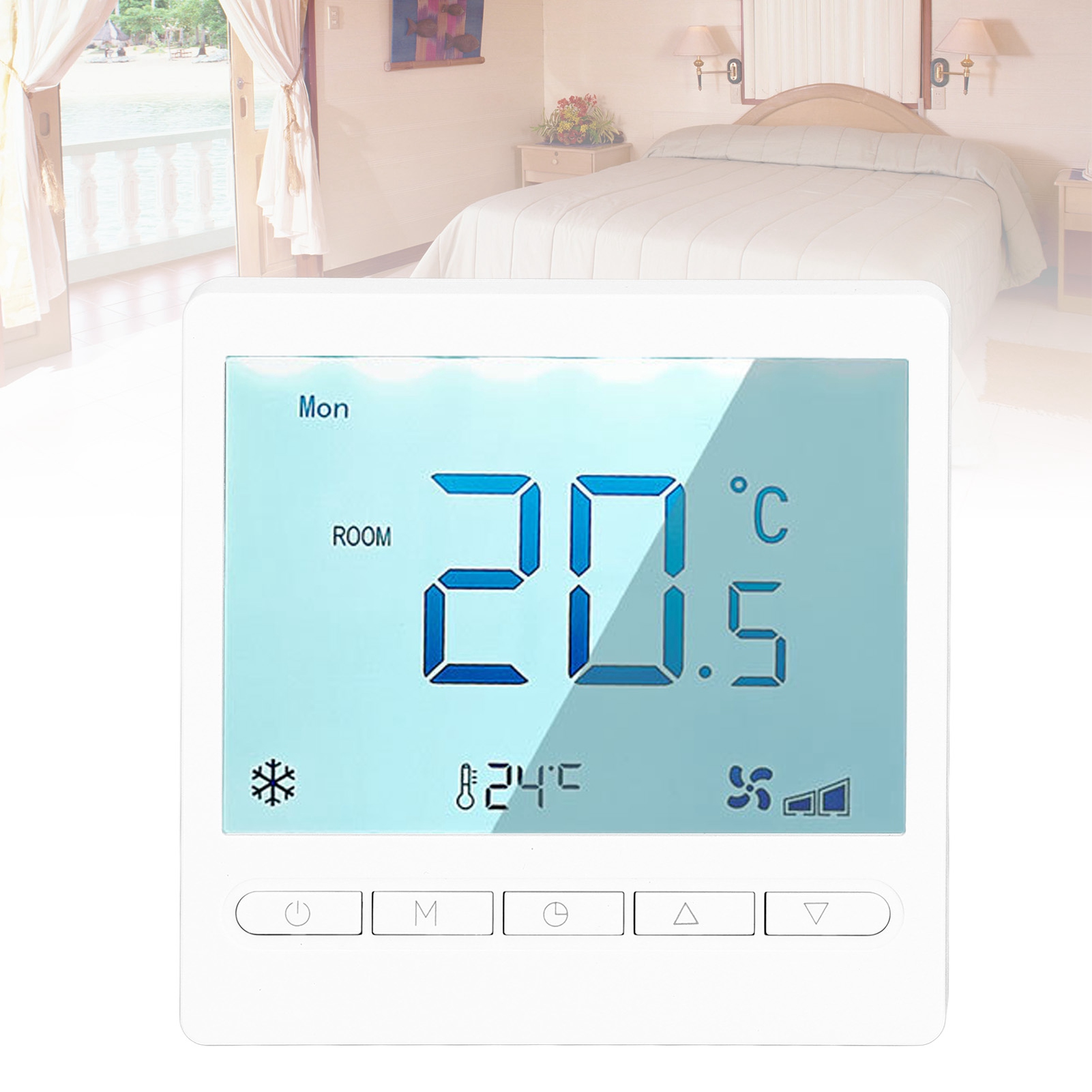 Ac230v Klimaanlagen-temperaturregler, Temperaturregler-bedienfeld, Temperaturregler Mit Großem Lcd-bildschirm, Programmierbarer Temperaturregler