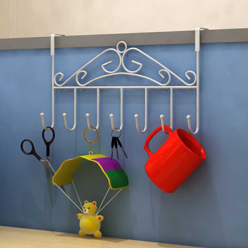 Mingzhe Iron Art Türhaken Ohne Nägel, Nahtlose Wandgarderobe Aus Metall Im Europäischen Stil, S-haken, 7 Haken, Neues Weißes Modell, Sehr Beliebt