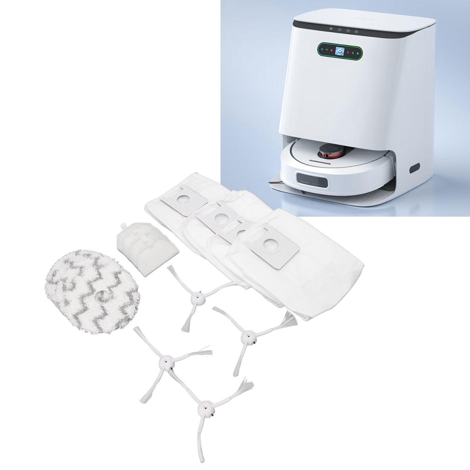 Staubbeutel, Filter, Tuch Und Seitenbürsten-set Für Den Roidmi Eva Sdj06rm Saugroboter