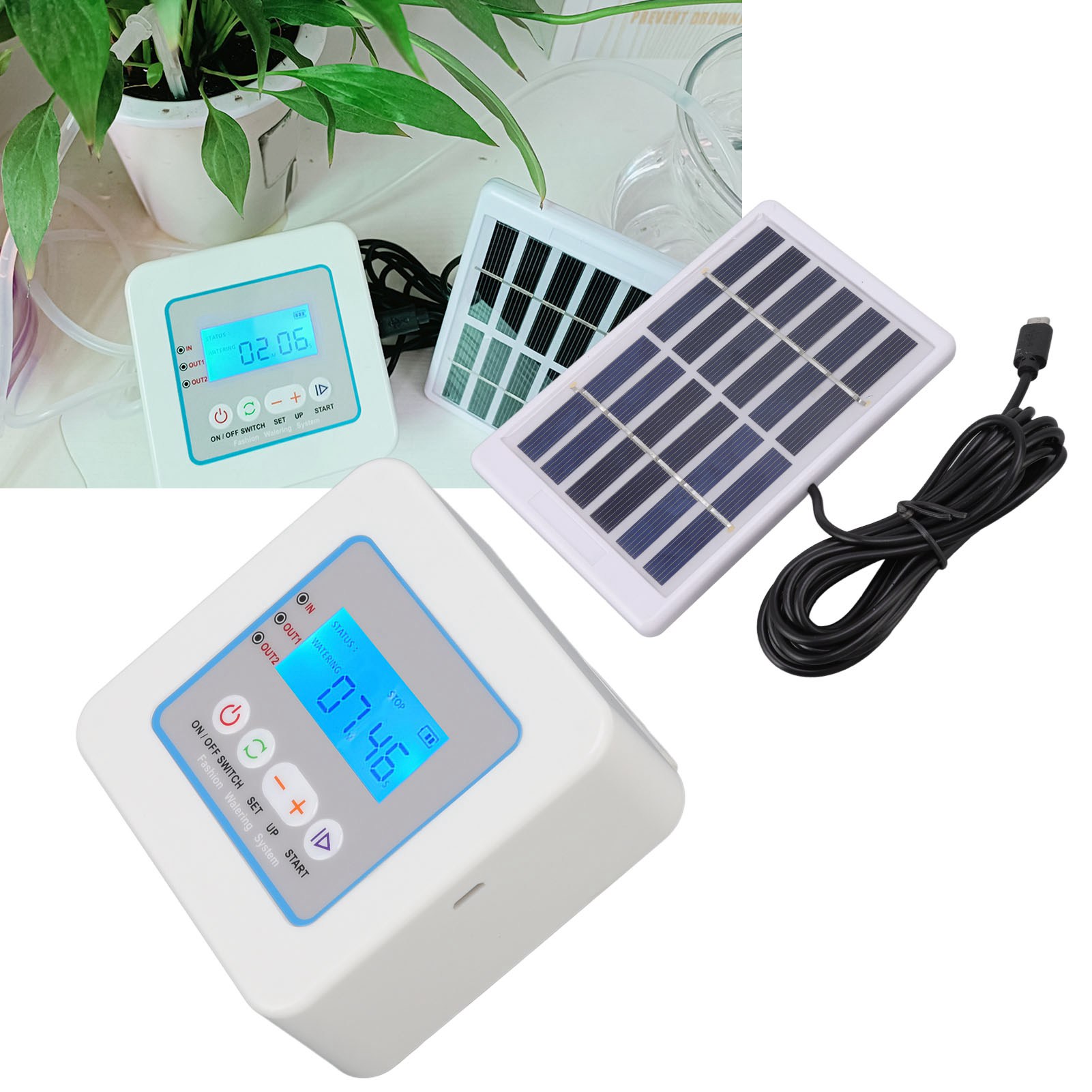 Multifunktionaler, Solarbetriebener Automatischer Rasensprenger Für Blumen Und Pflanzen, Wiederaufladbar Über Usb.