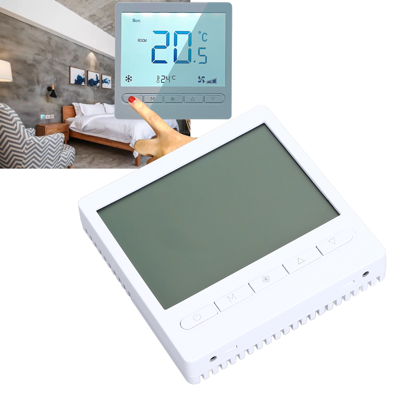 Ac220v Klimaanlagenthermostat, Thermostat-bedienfeld, Thermostat Mit Großem Lcd-bildschirm, Hotelthermostat.