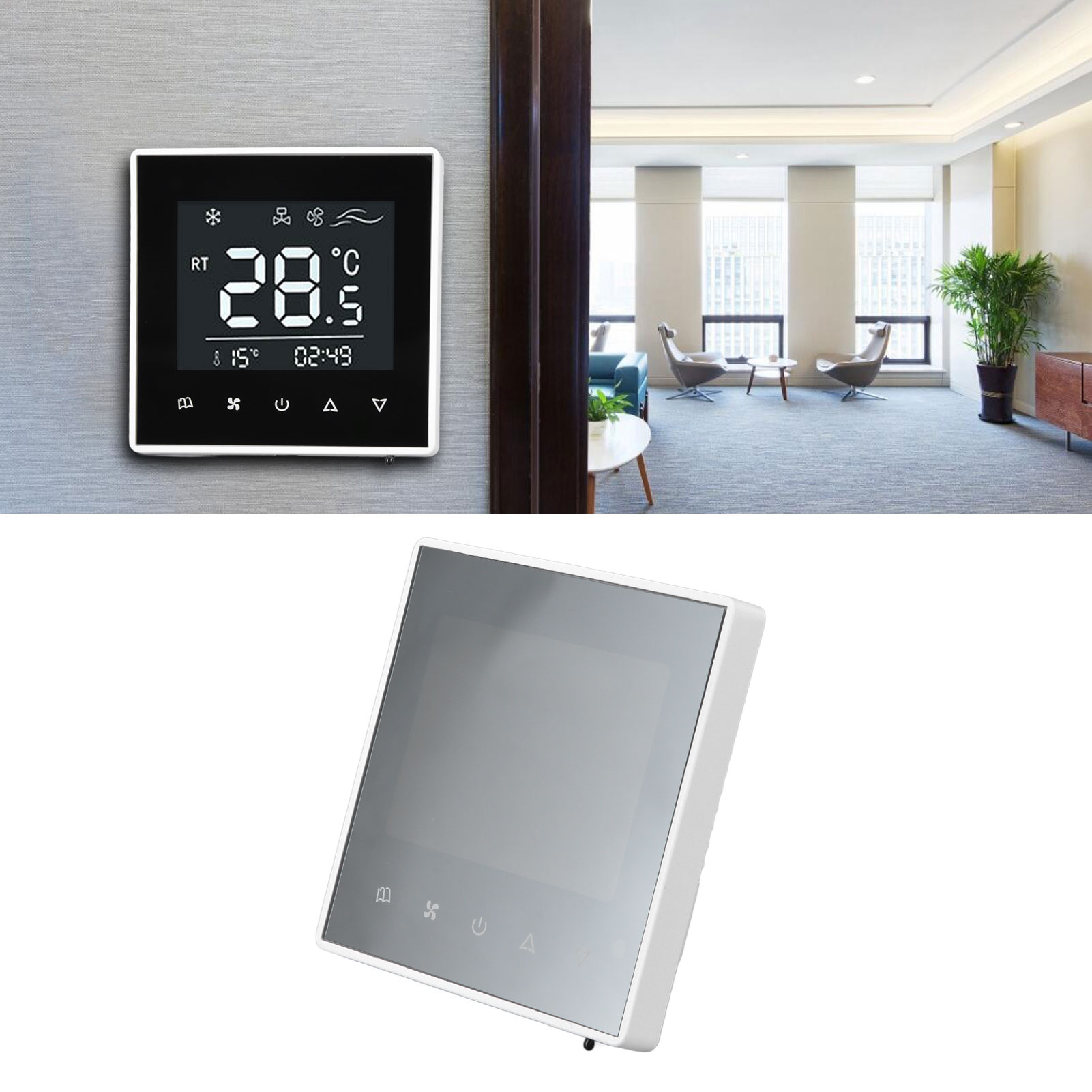 Ac220v 8818f Temperaturregler, Klimaanlagen-bedienfeld, Steuerung Für Hotels/krankenhäuser, Weiß