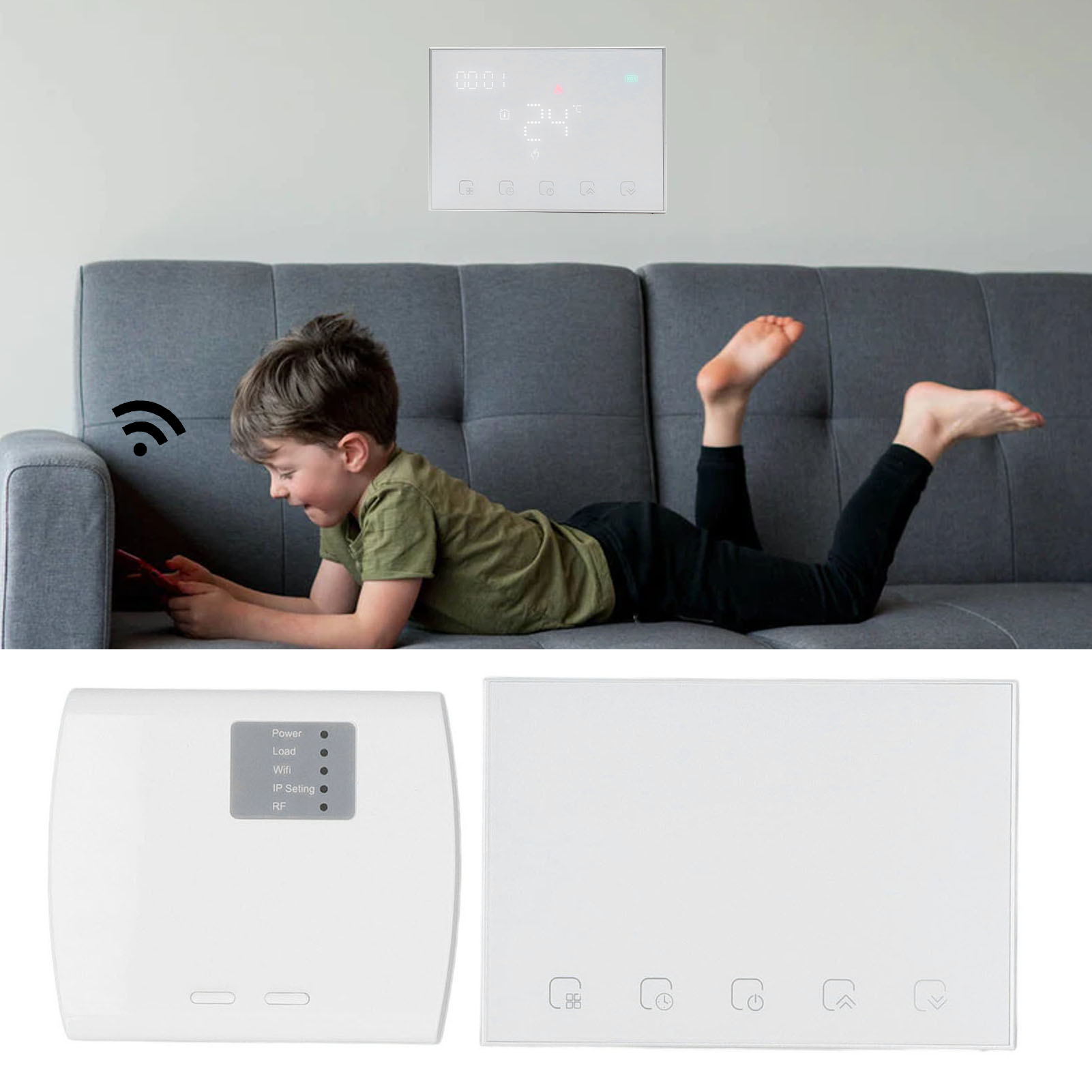 Intelligenter Thermostat Mit Usb-programmierschlüssel Und Drahtloser Wlan-sprachsteuerung Für 95–230-v-elektroheizungen