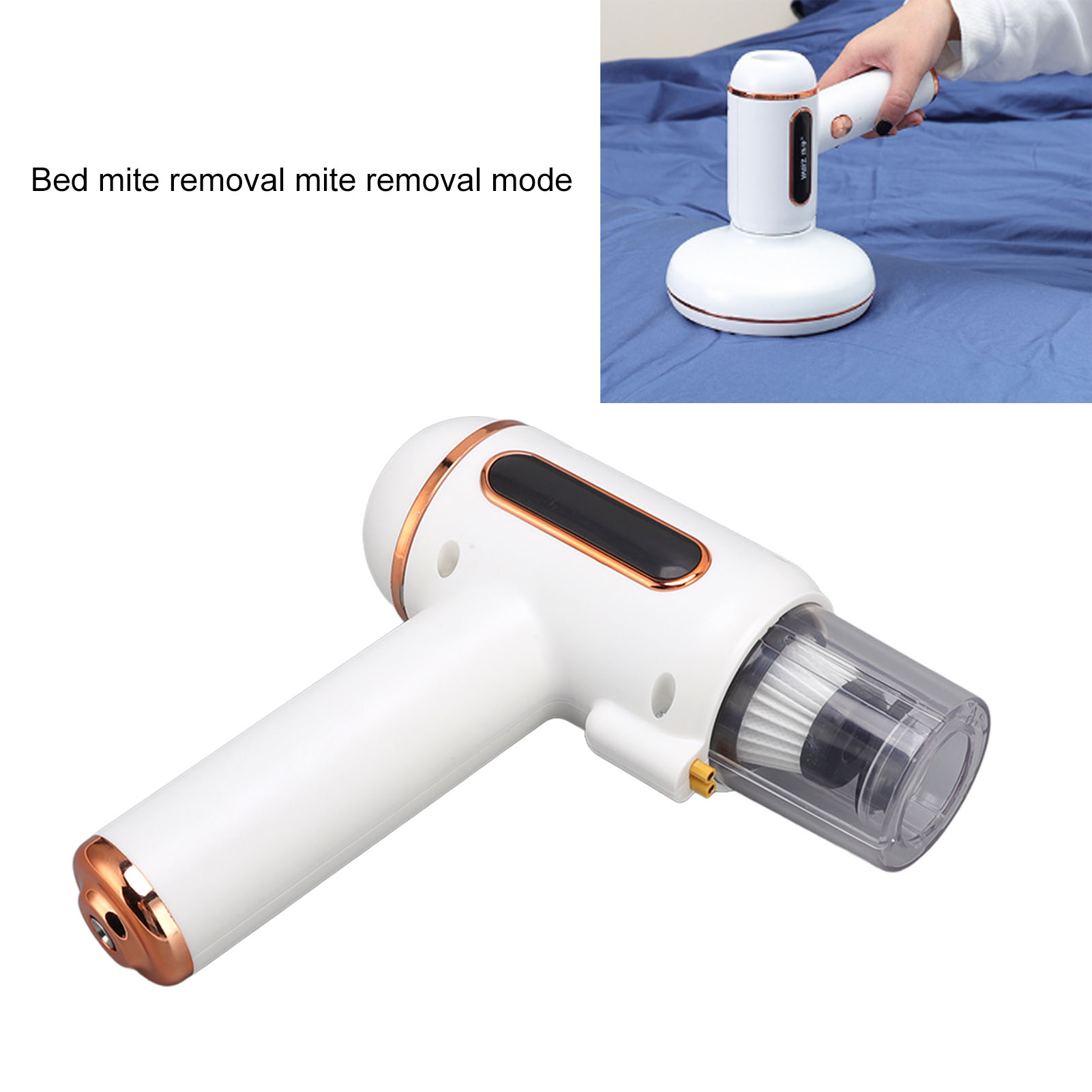 3-in-1-haushaltsstaubsauger Zur Beseitigung Von Hausstaubmilben Und Gerüchen, Weißes Modell, Wiederaufladbar Über Usb.