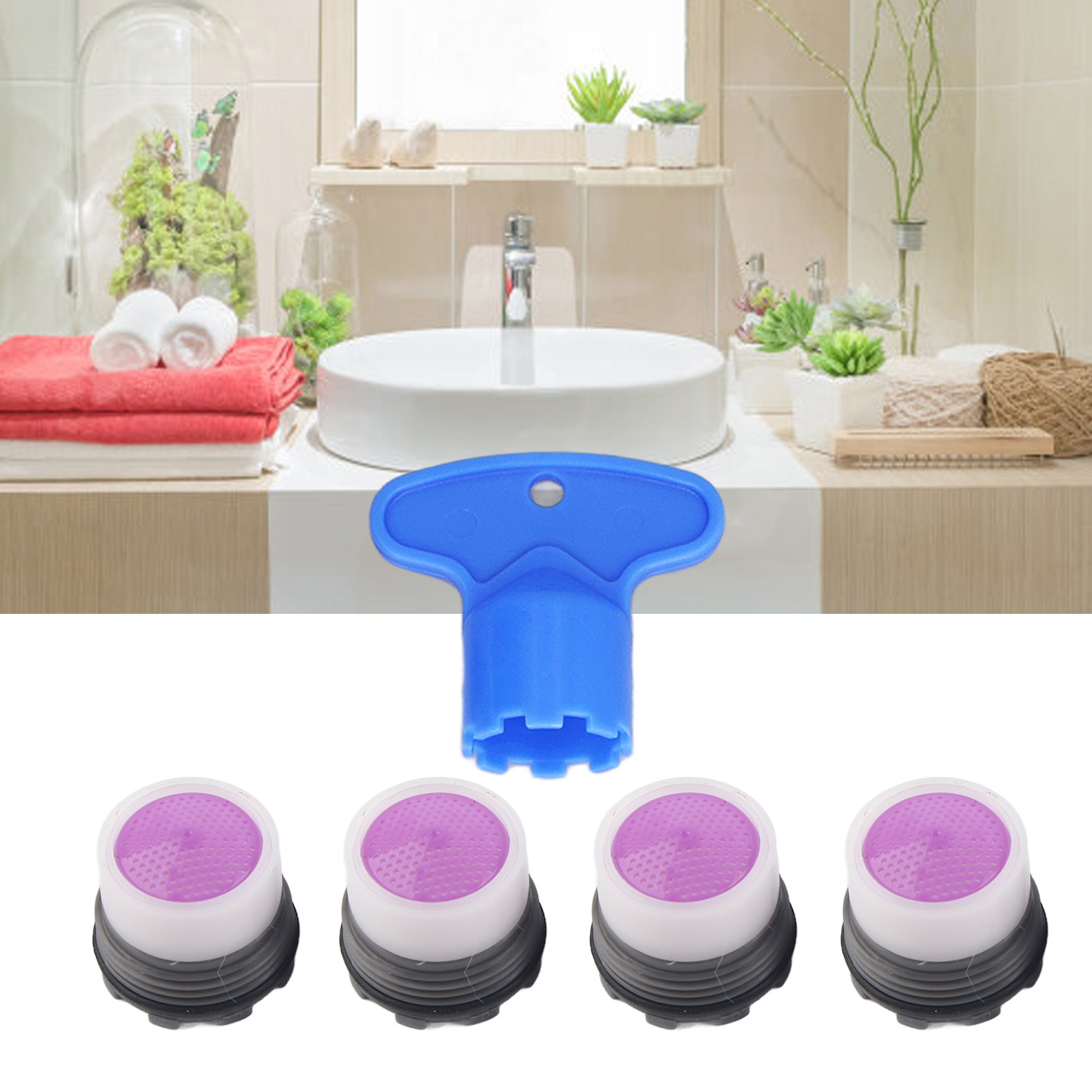 Set Mit 5 M16,5-mm-wasserhahn-luftsprudlern Inklusive Schraubenschlüssel. Ersatz-luftsprudler Für Bad- Und Küchenarmaturen. Durchflussmenge: 1,2 Gpm (gallonen Pro Minute).