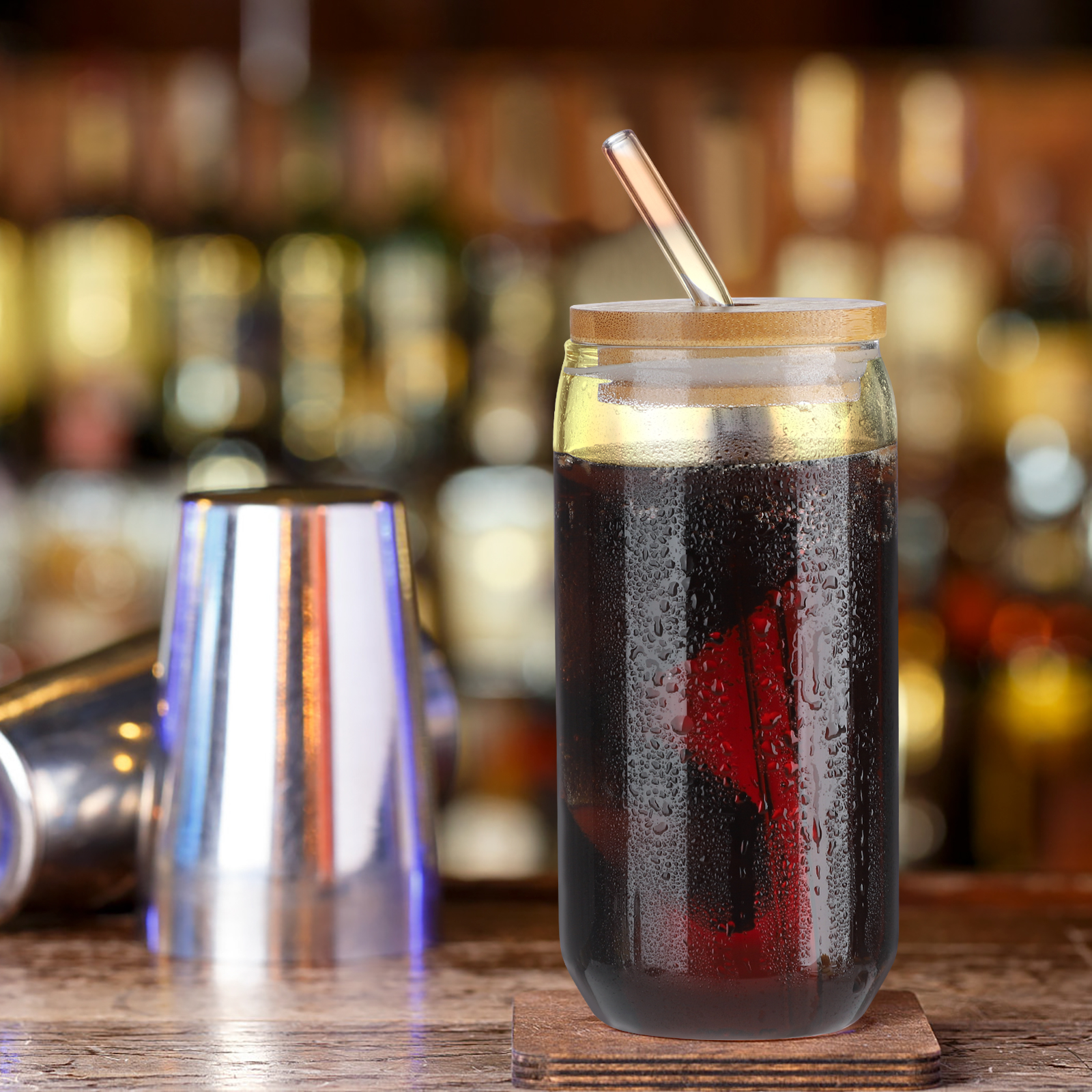 U-förmiger Glasbecher Mit Dosenhalter Für Cola – 473 Ml (16 Oz), 21 X 18 X 18 Cm